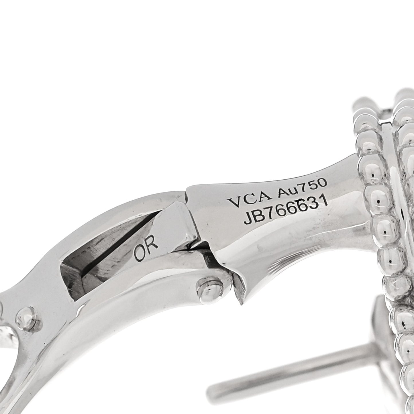 18K White Gold Diamond Vintage Alhambra Earrings