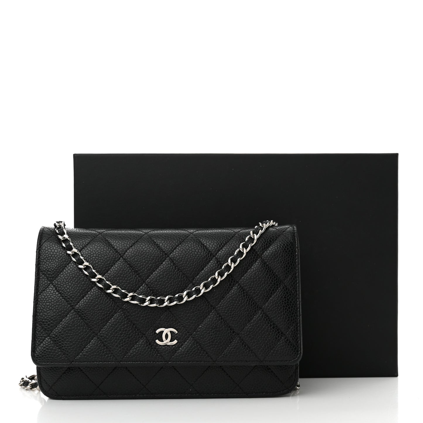 Caviar Quilted Wallet On Chain WOC Black