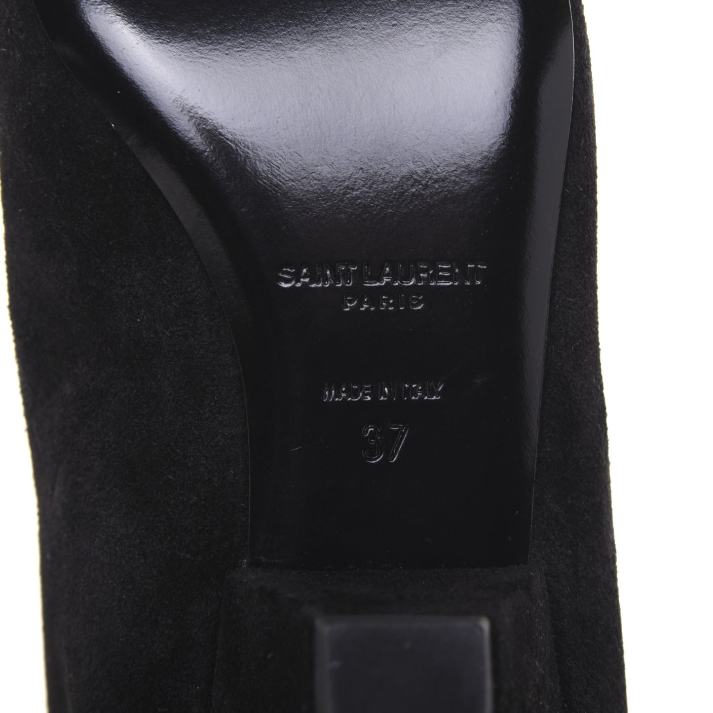Suede Blaze Studded Laced Ankle Boots 37 Black