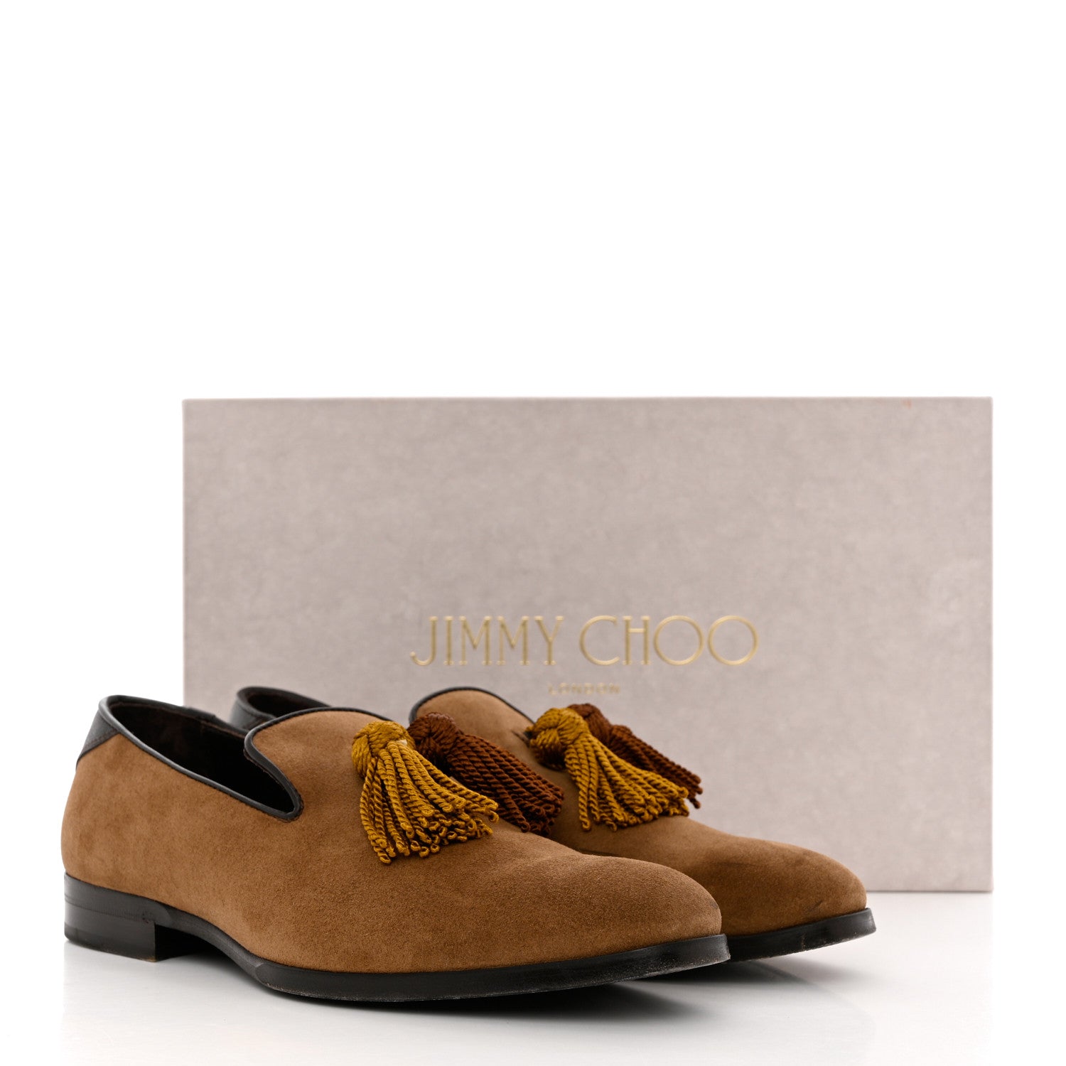 Jimmy Choo Suede Mens Foxley Tassel Loafers 41.5 Autumn Khaki 12 of 12