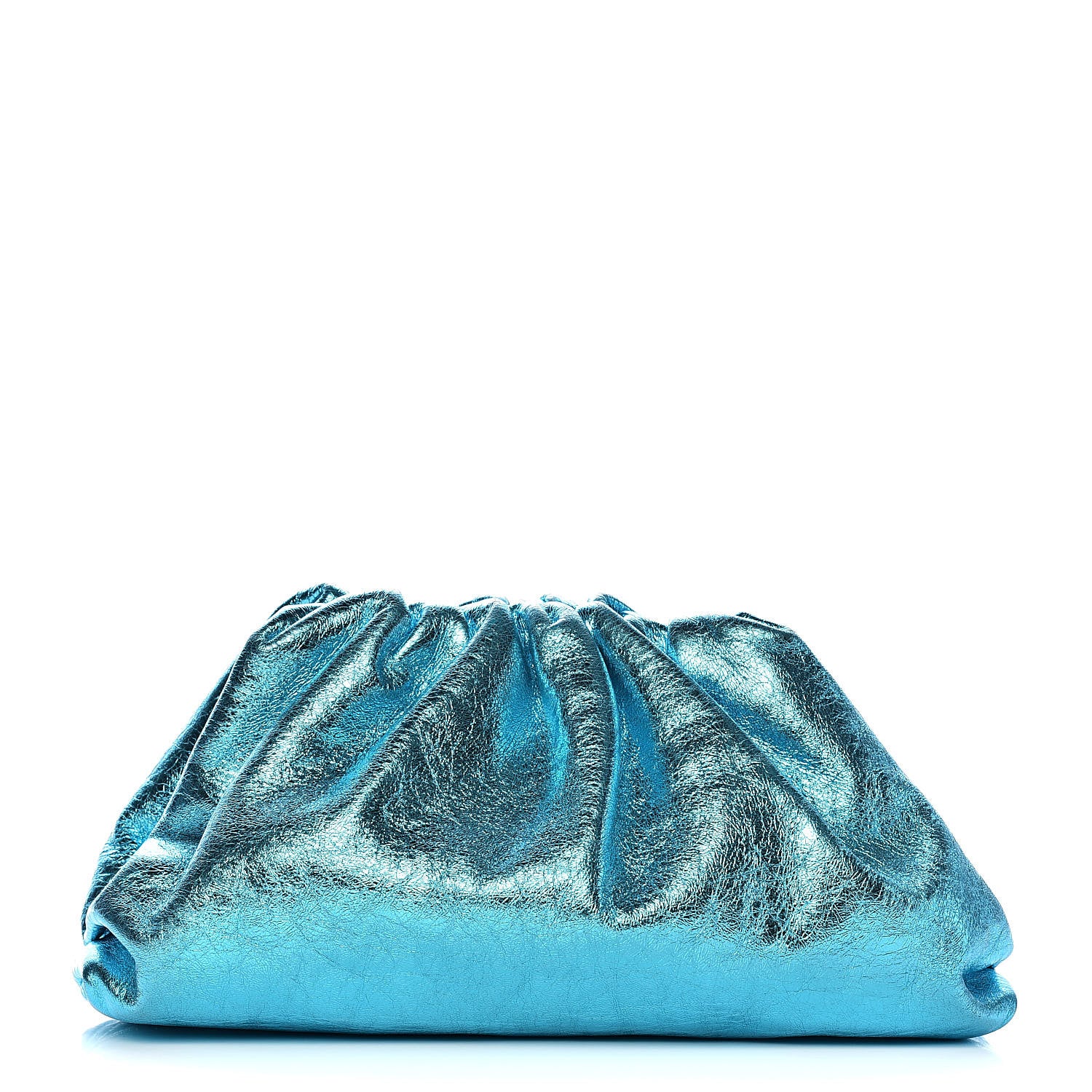Bottega Veneta 青 アンクレット Bottega Veneta Metallic Crinkled Lambskin The Pouch Sky Blue
