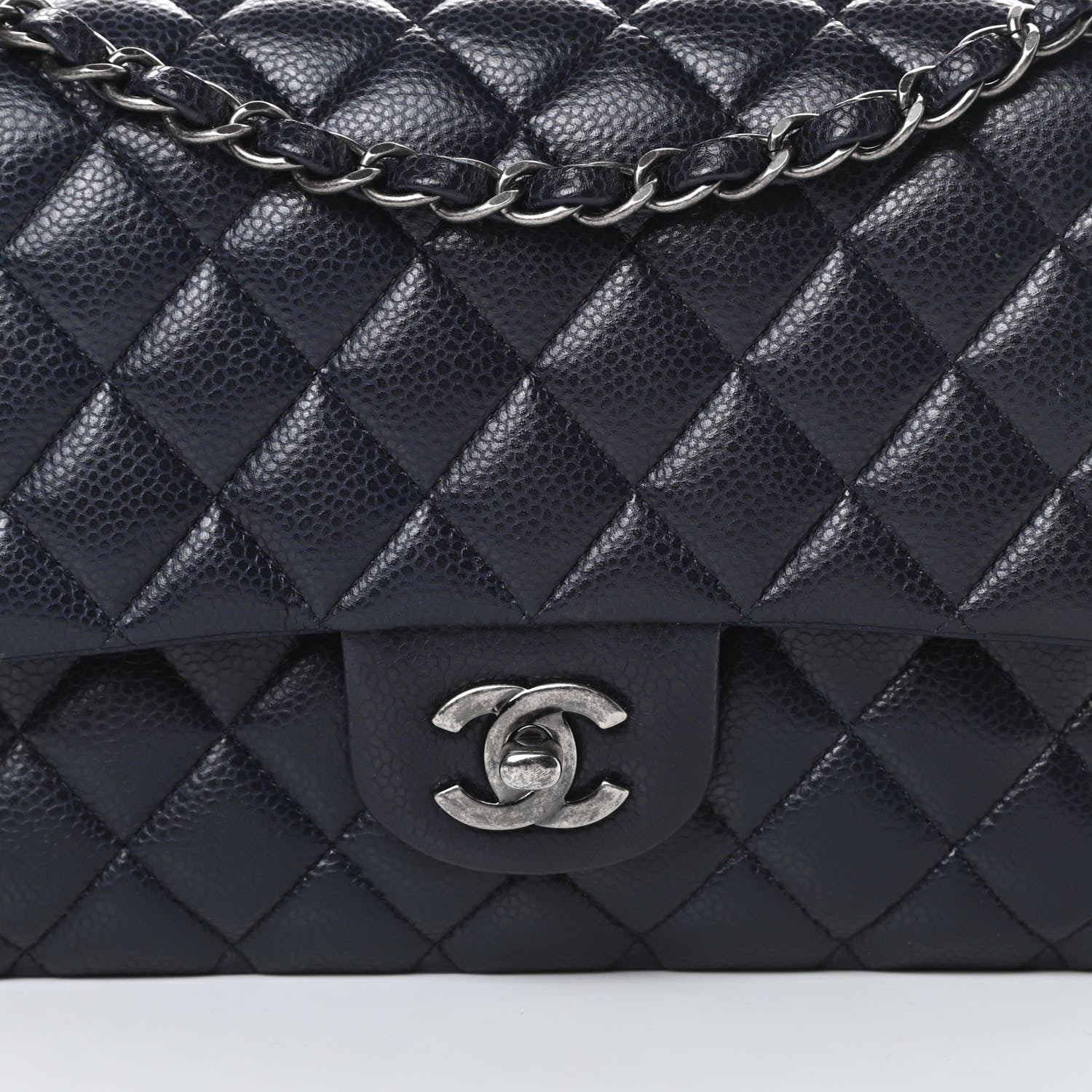 Chanel Caviar Quilted Medium Double Flap Navy 8 of 12