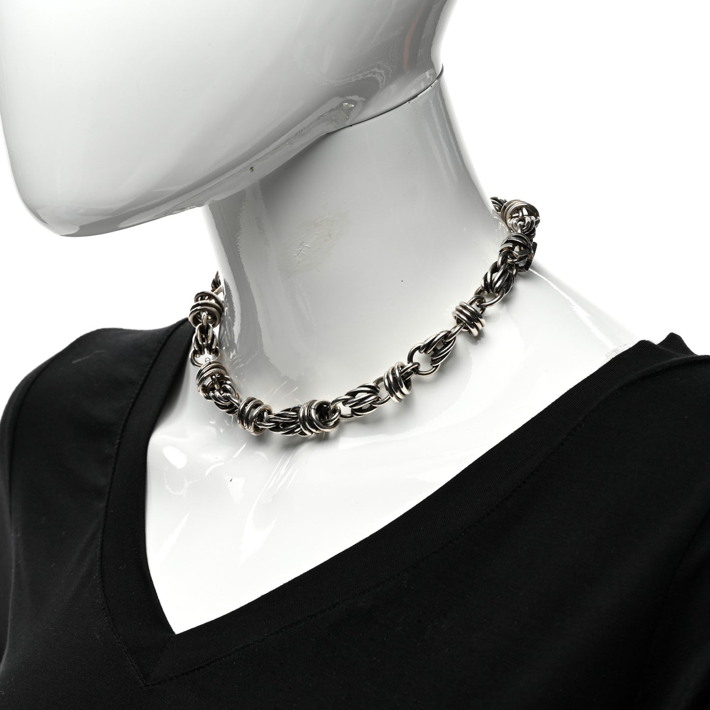 Chunky Chain Necklace Oxidized Silver