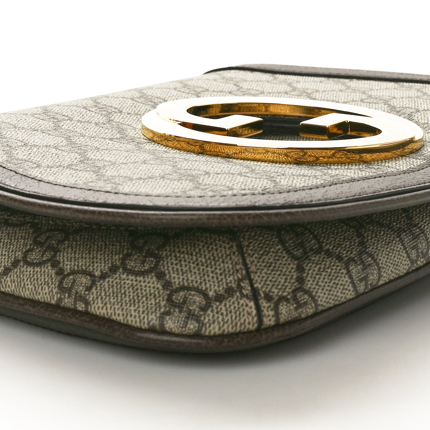 GG Supreme Monogram Textured Dollar Calfskin Blondie Chain Shoulder Flap Bag Beige Ebony New Acero