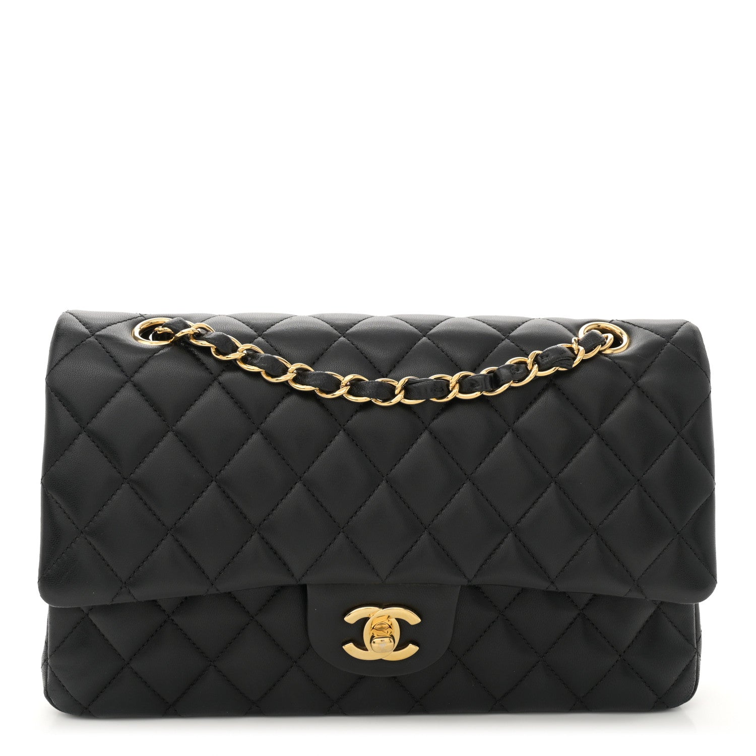 Chanel Lambskin Quilted Medium Double Flap Black 1 of 12