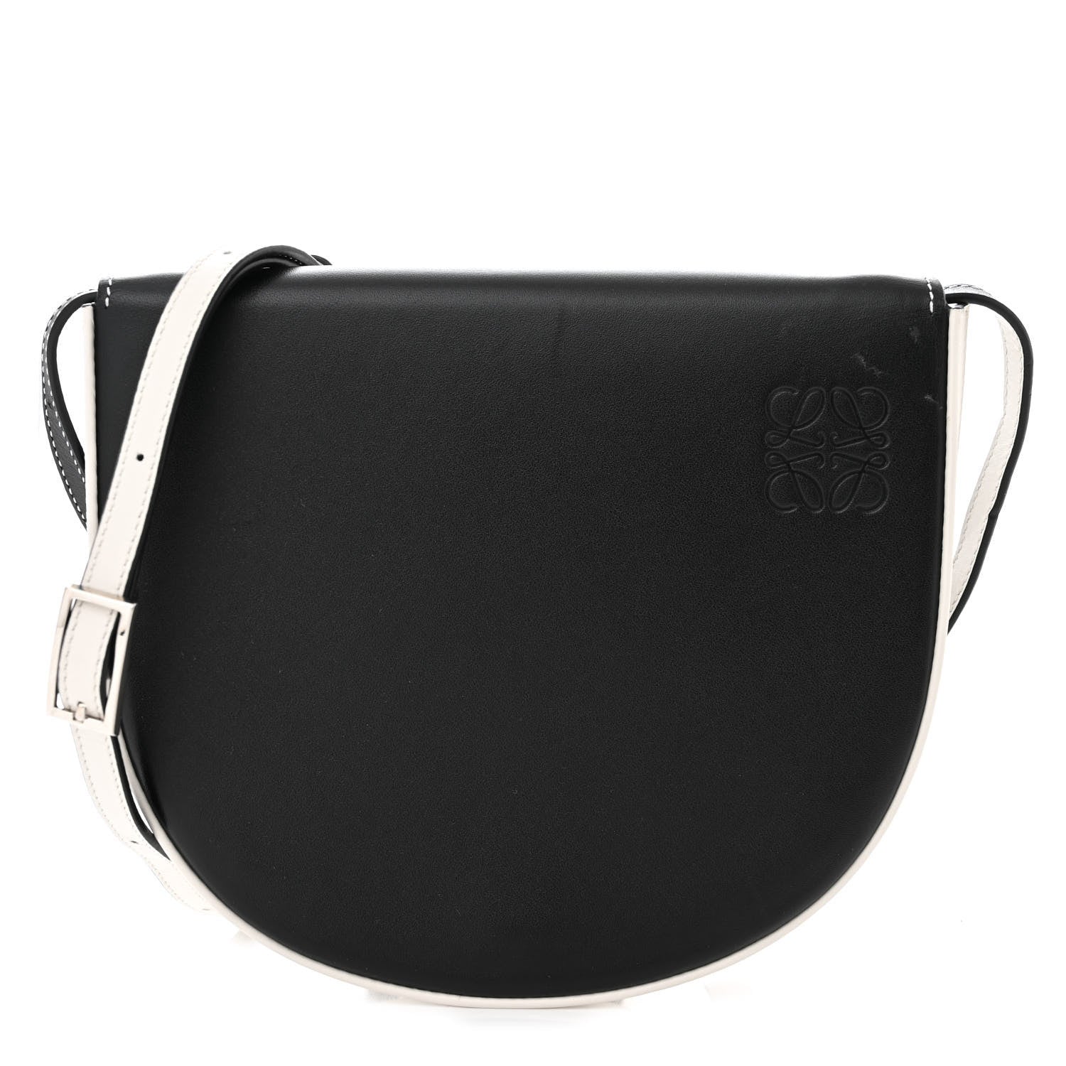 Loewe Soft Calfskin Heel Bag Black Soft White 1 of 12