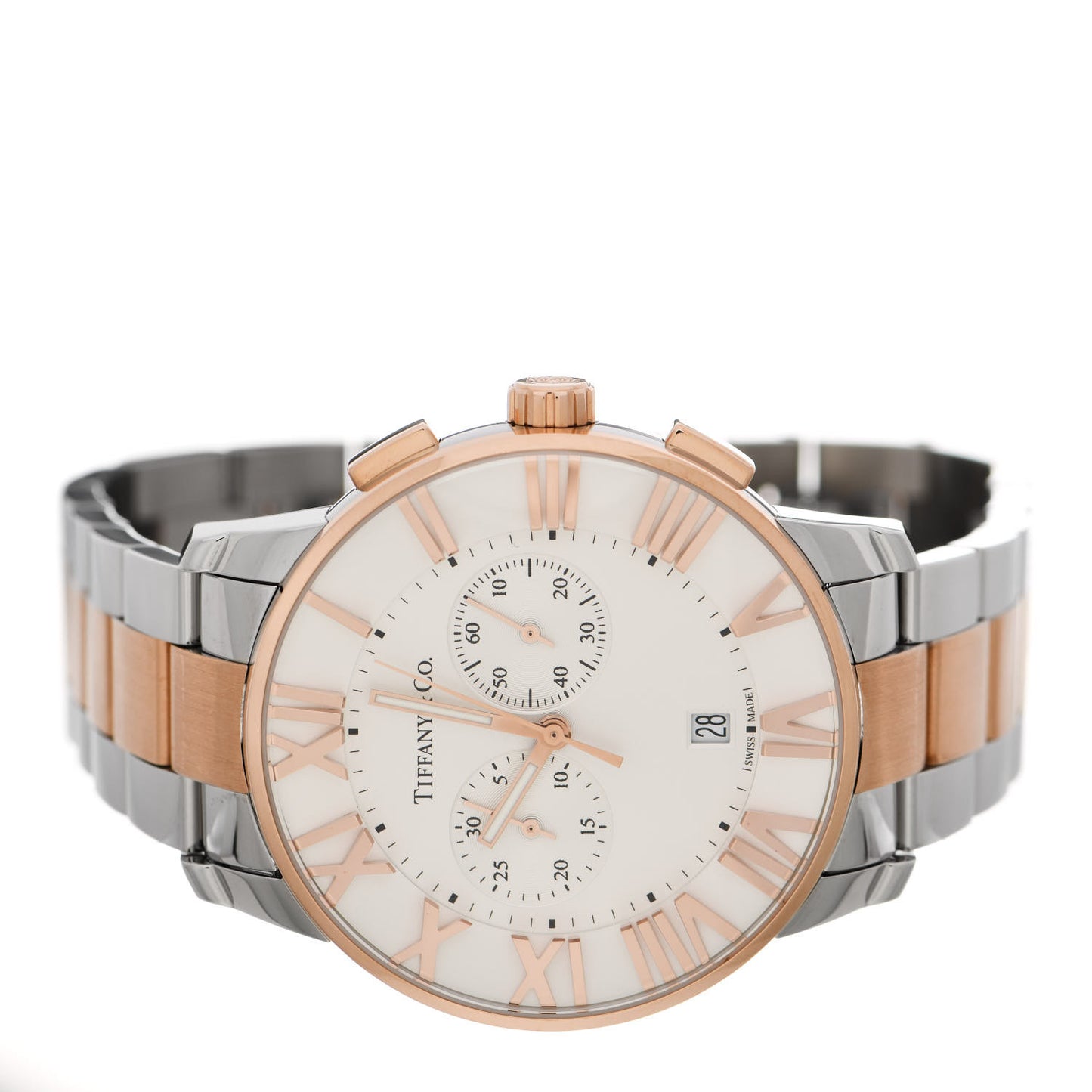 Stainless Steel 18K Rose Gold 42mm Atlas Chronograph Quartz Watch