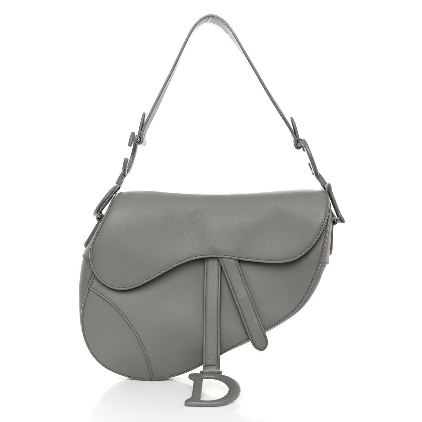 Ultra Matte Calfskin Saddle Bag Grey