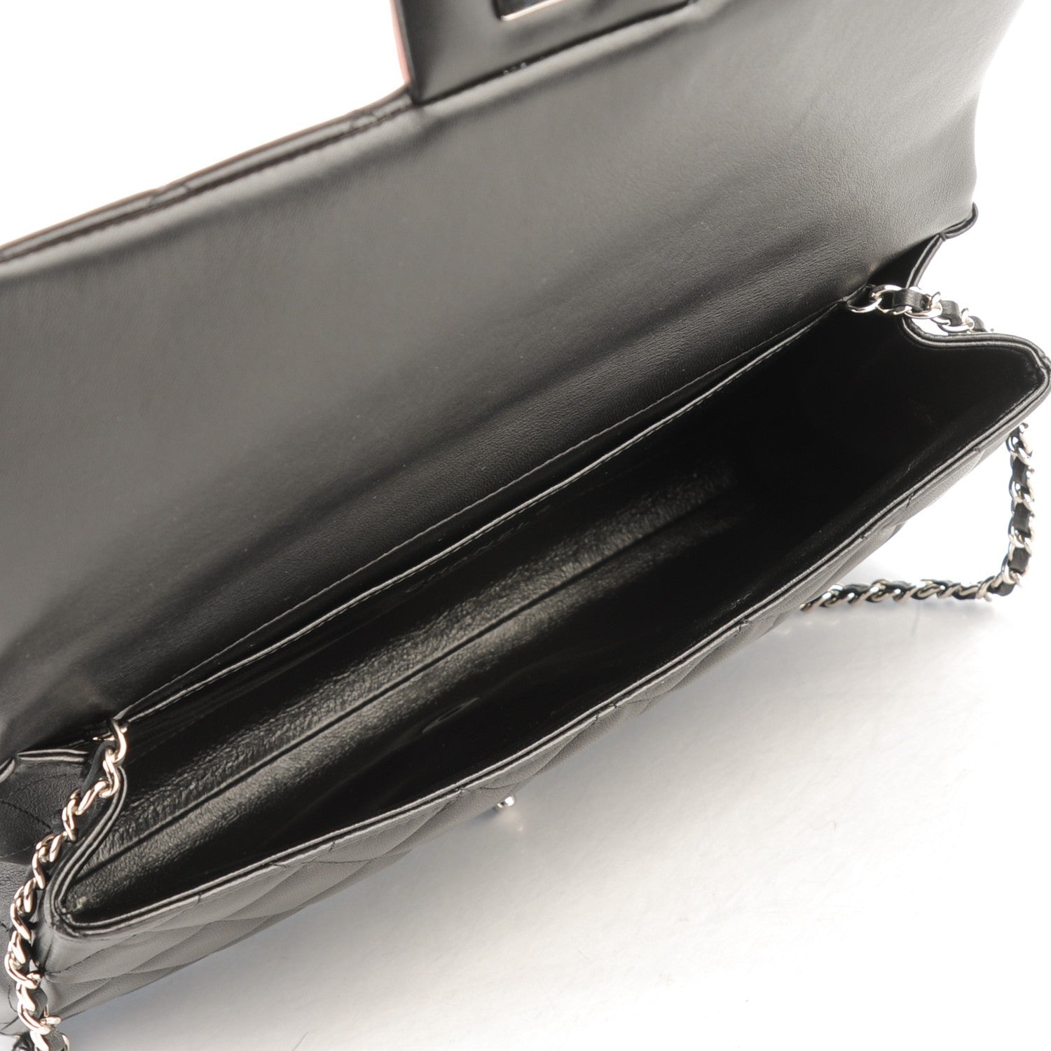 Chanel Lambskin Quilted Clutch With Chain Flap Black 5 of 7