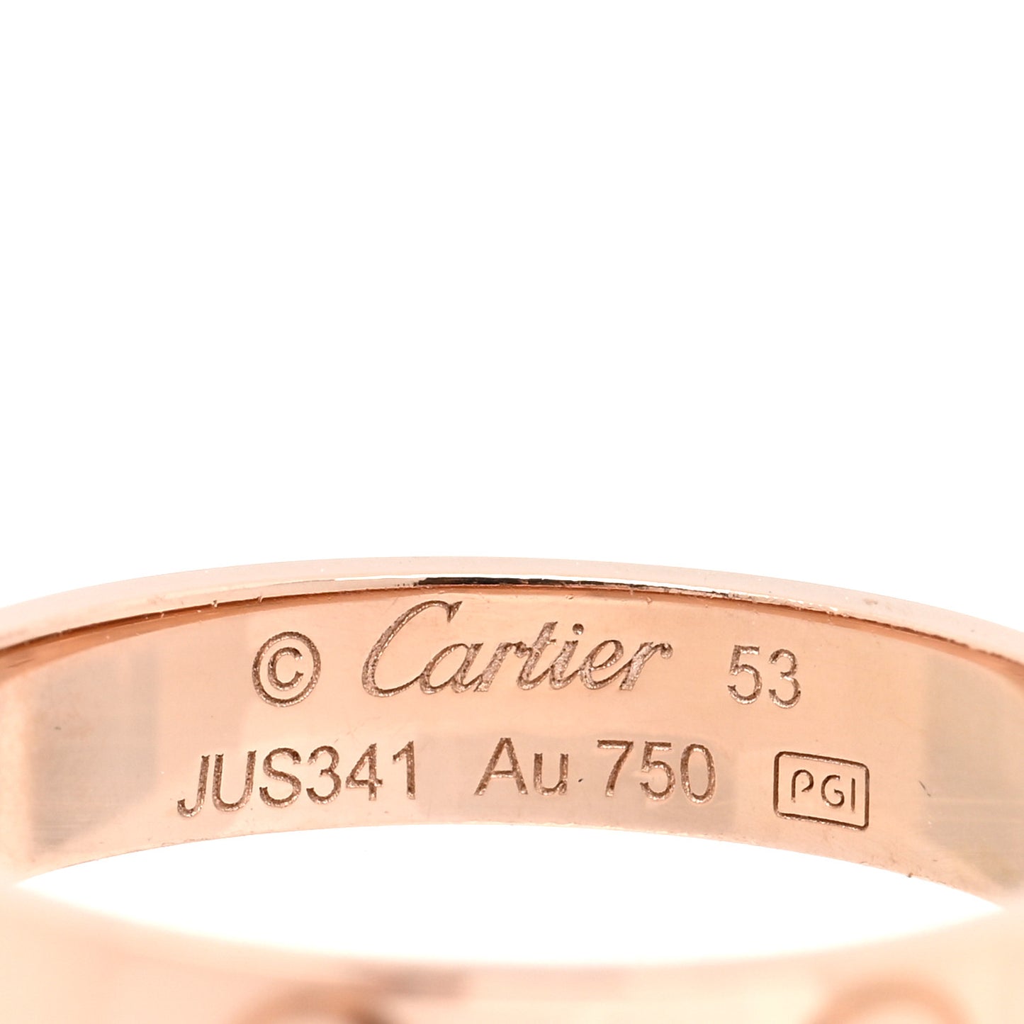 18K Pink Gold 3.5mm LOVE Wedding Band Ring 53 6.5