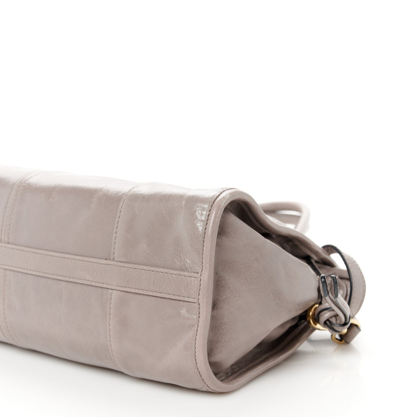 Shiny Nappa Medium Shoulder Bag Pewter