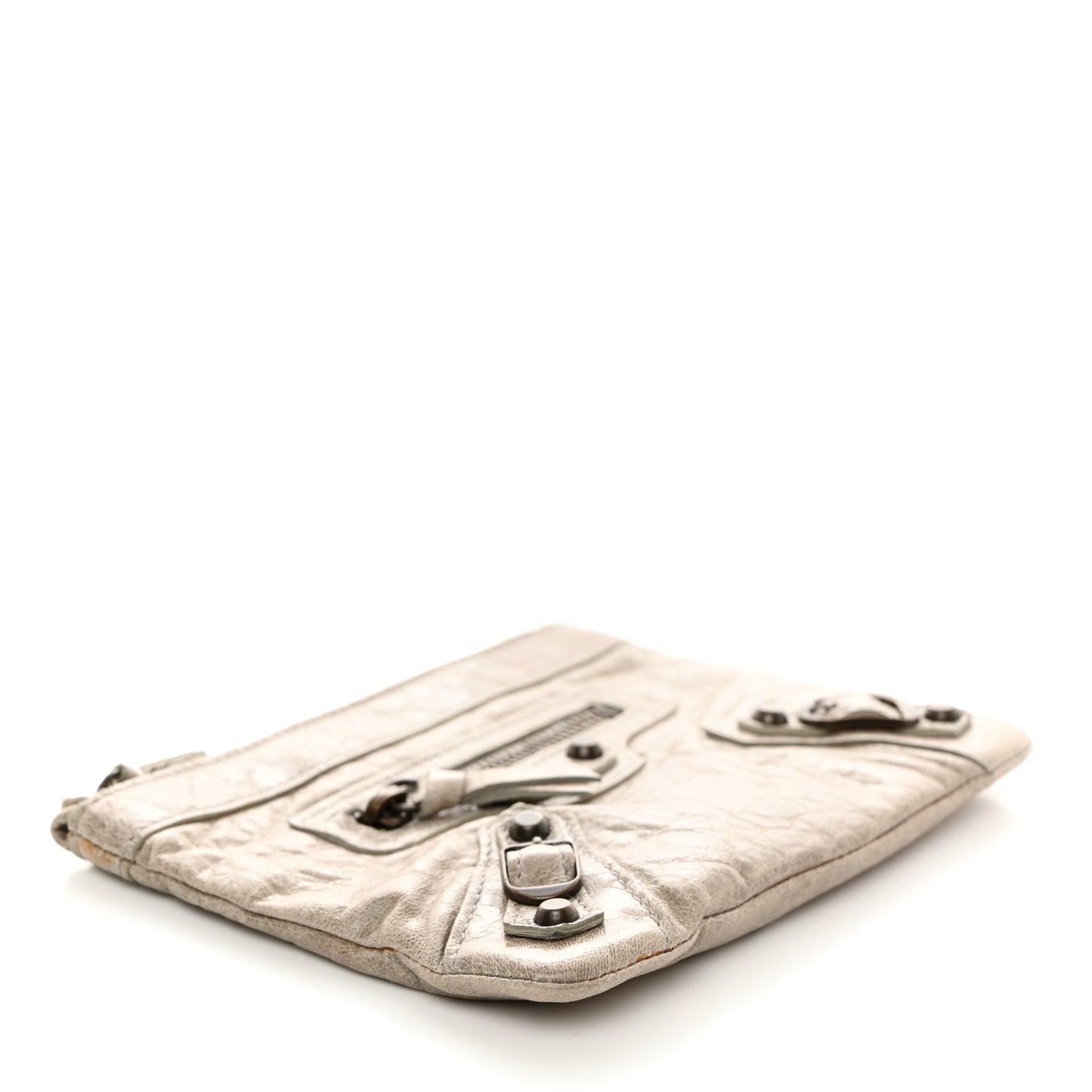 Agneau Classic Hardware M Porte-Monnaie Coin Purse Grey