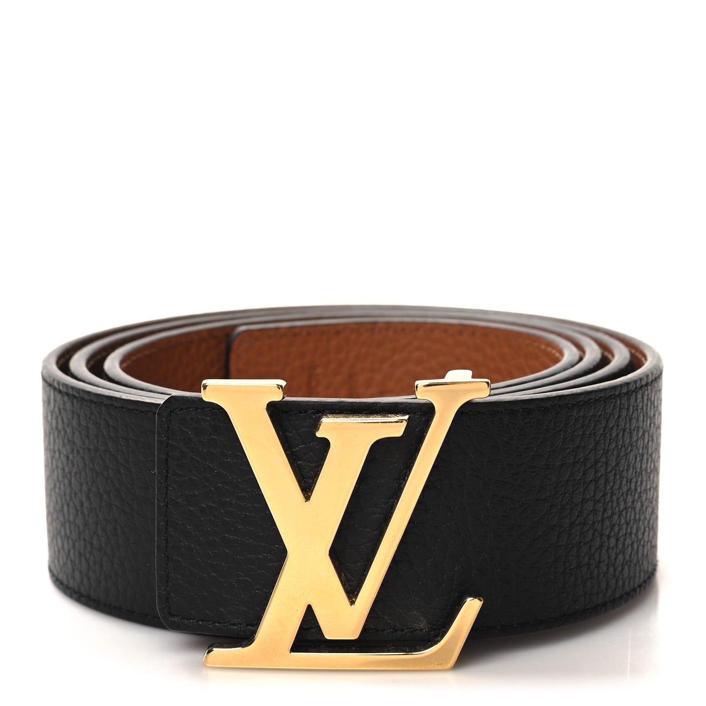 Taurillon Calfskin 30mm LV Initiales Reversible Belt 95 38 95 38 Black