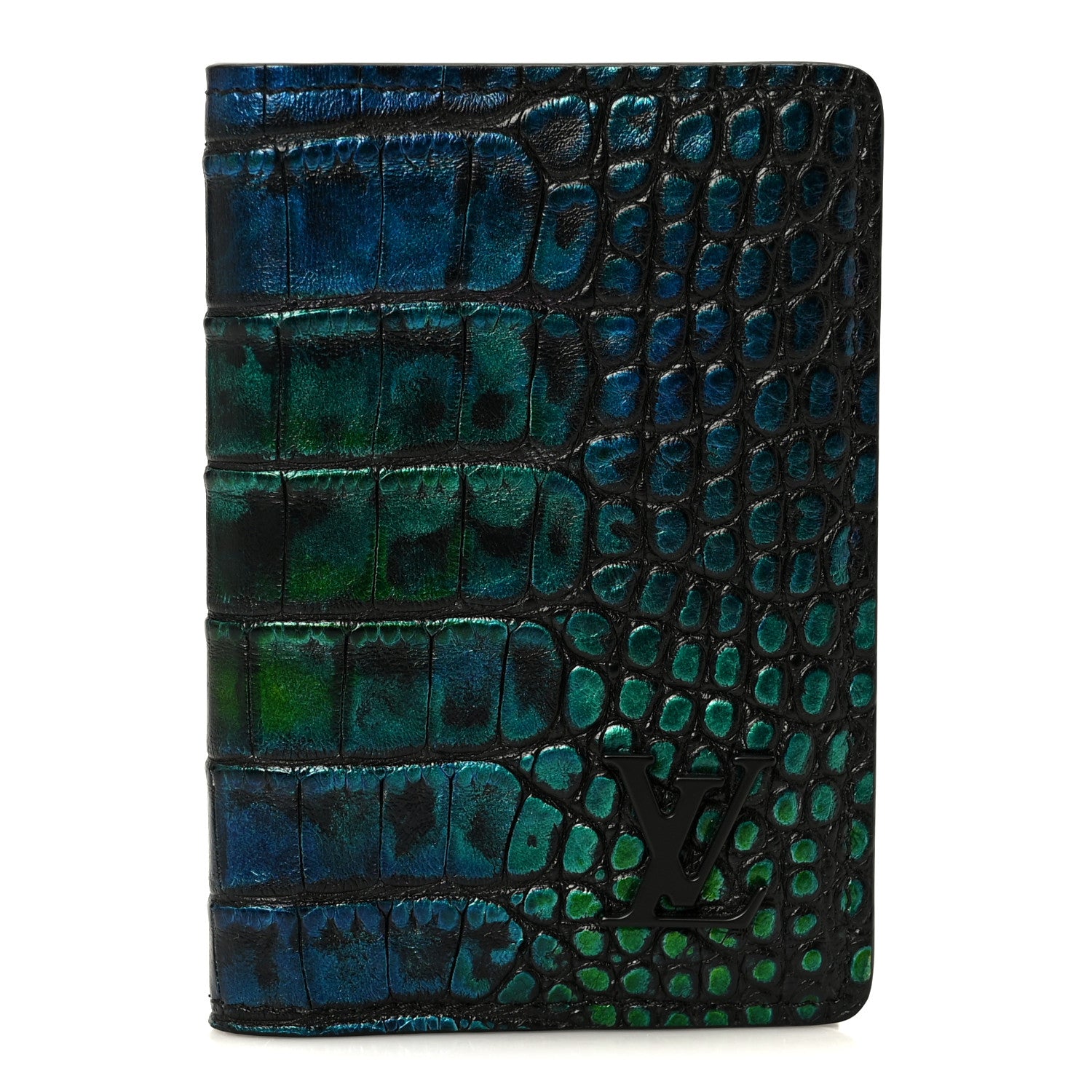 Louis Vuitton Alligator Pocket Organizer Scarabeo Blue Green