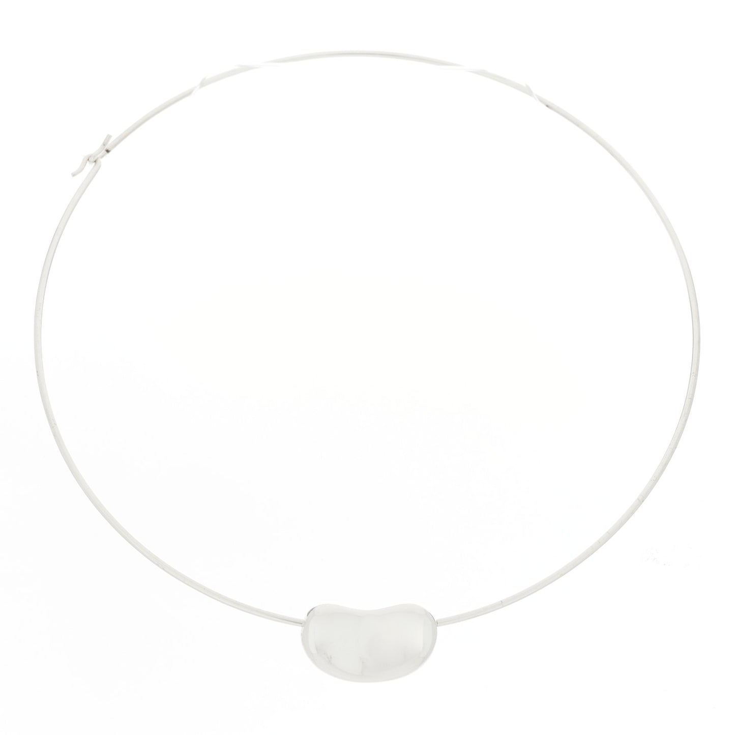 Sterling Silver 25mm Elsa Peretti Bean Pendant Wire Necklace