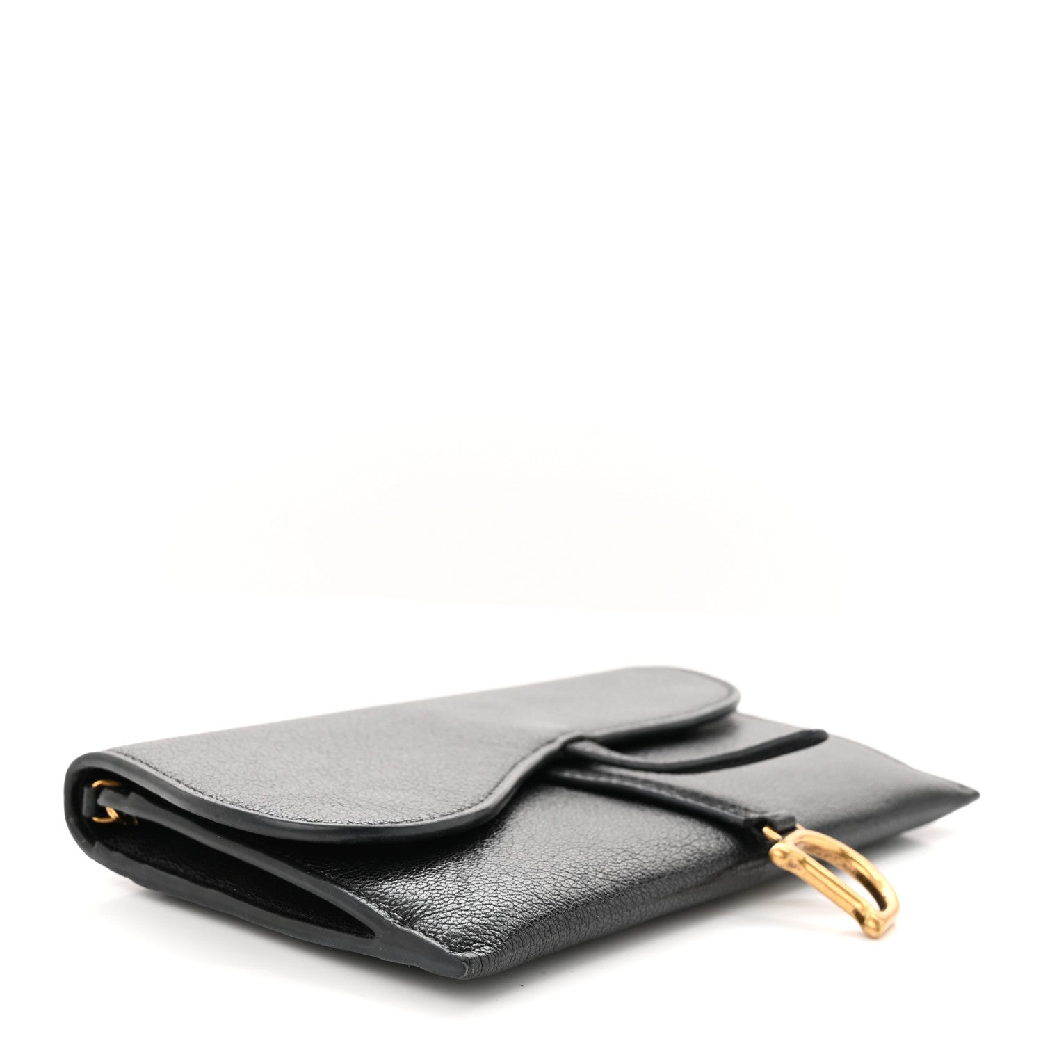 Christian Dior Goatskin Saddle Long Wallet With Chain Black 4 of 12