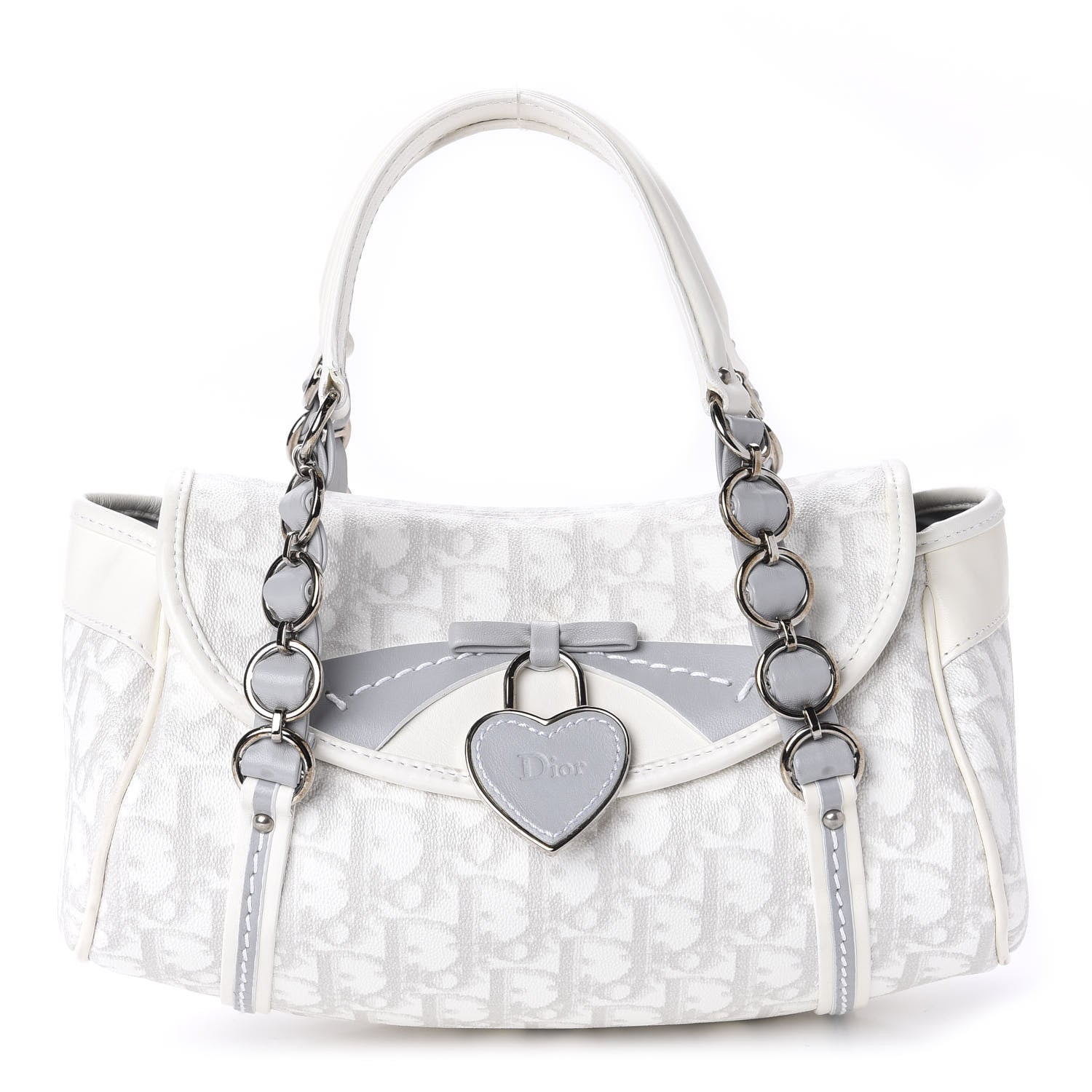 Christian Dior Monogram Romantique Trotter Bag Grey 604508