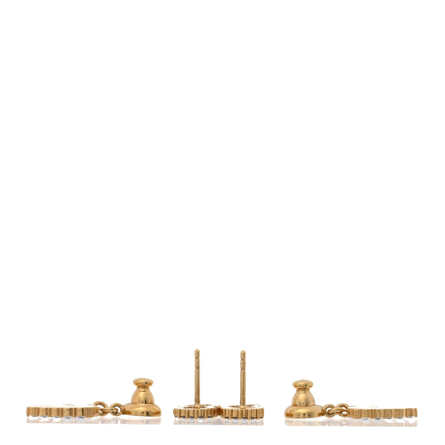 Crystal CD Heart Earrings Gold
