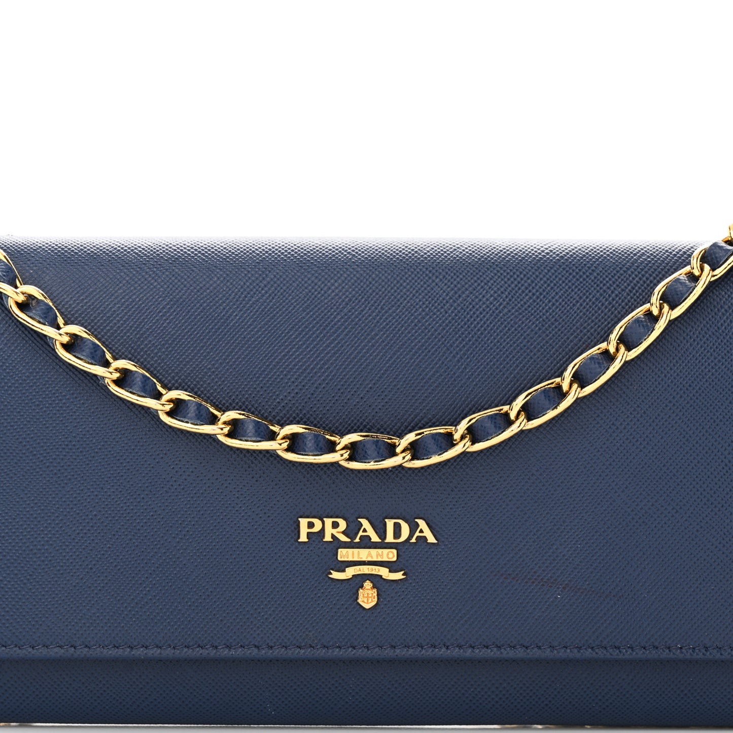 Saffiano Metal Oro Chain Wallet Bleuette