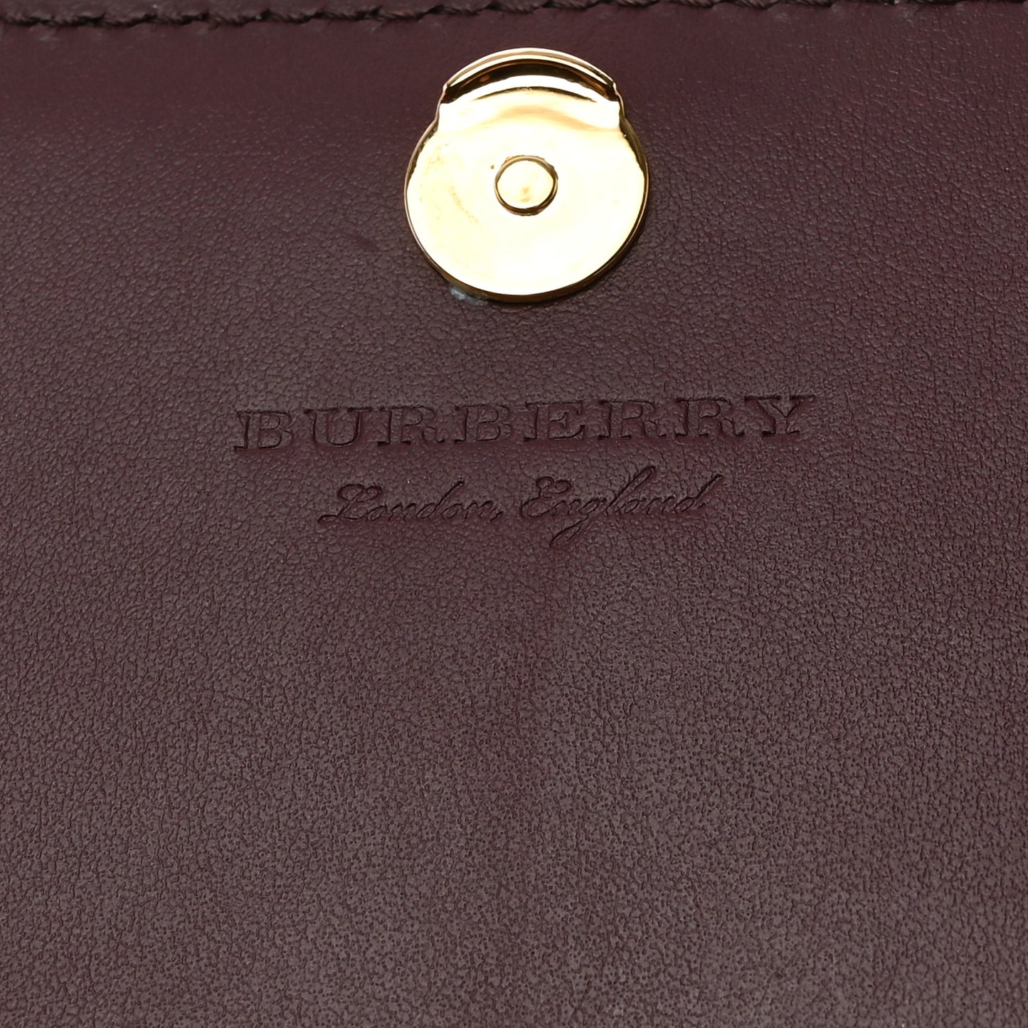 Grained Calfskin House Check Tartan Mix Hampshire Wallet On Chain Burgundy