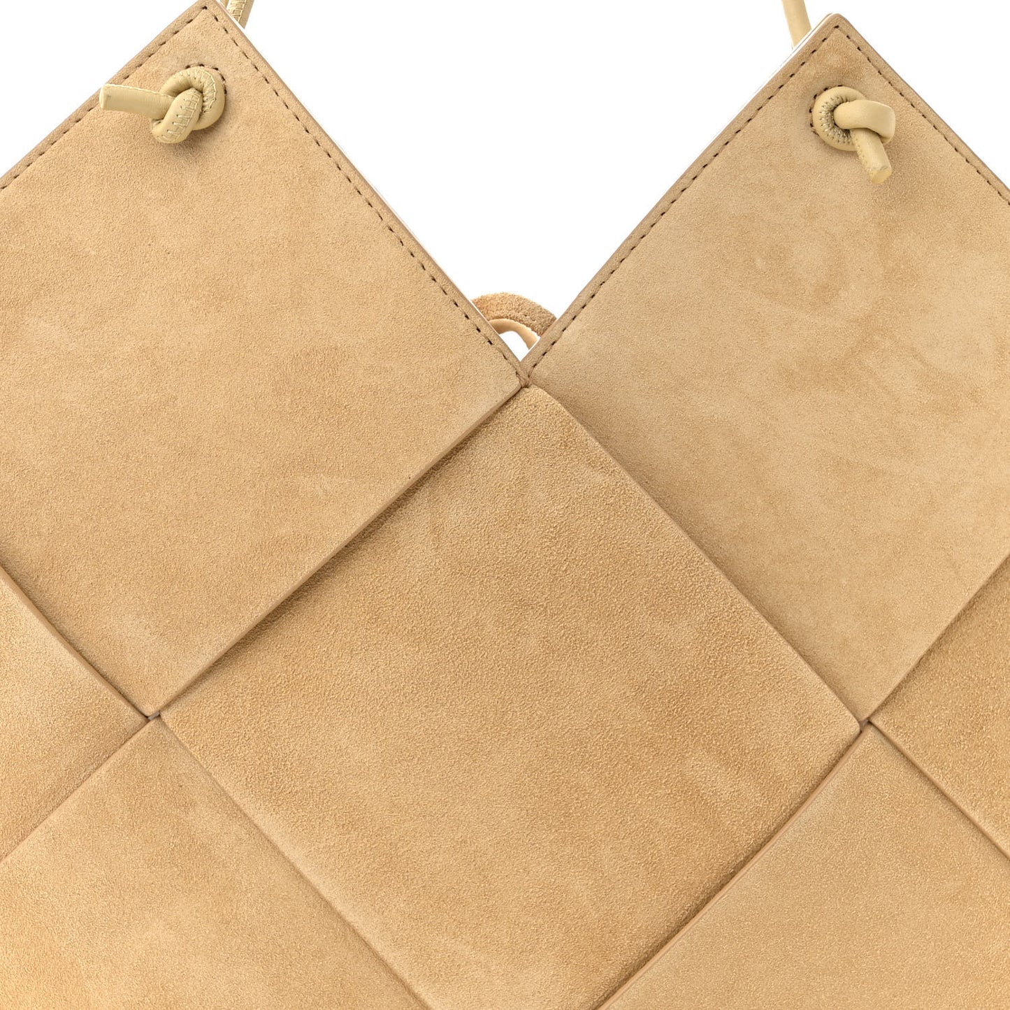 Suede Maxi Intrecciato Tote Cane Sugar Tapioca