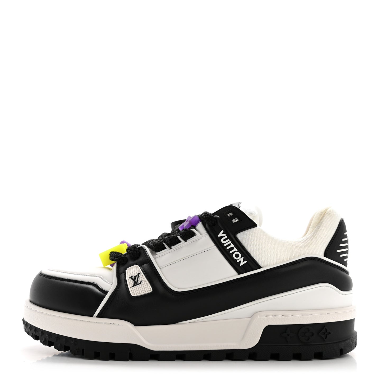 Calfskin Mens LV Trainer Maxi Sneakers 12 Black