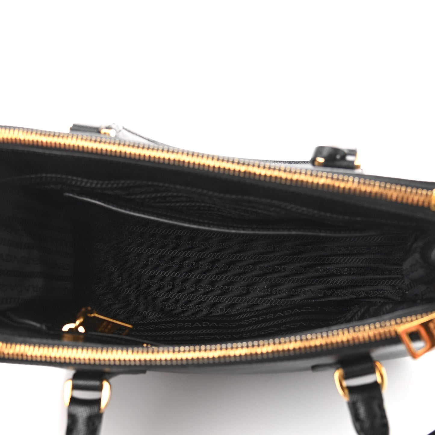 Saffiano Small Galleria Double Zip Tote Black