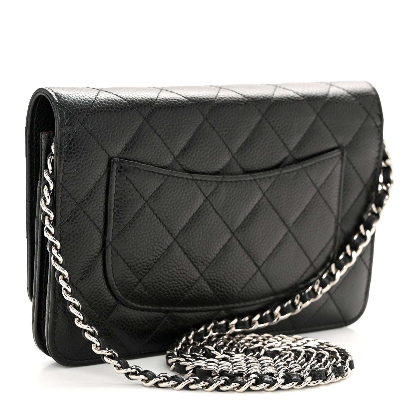 Caviar Quilted Wallet On Chain WOC Black