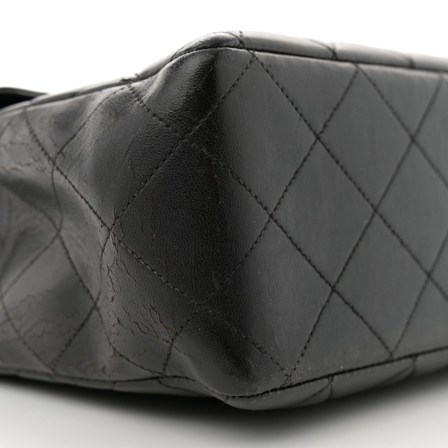 Lambskin Quilted Jumbo Single Flap Black