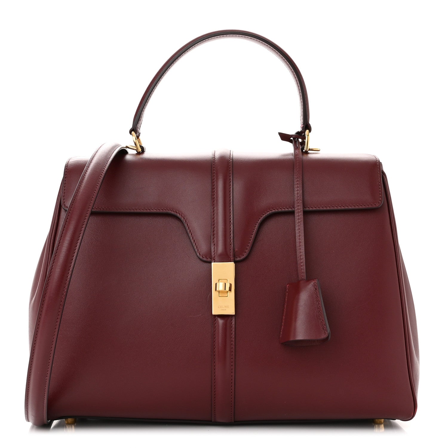 Celine Satinated Calfskin Medium 16 Top Handle Bag Light Burgundy 1 of 11