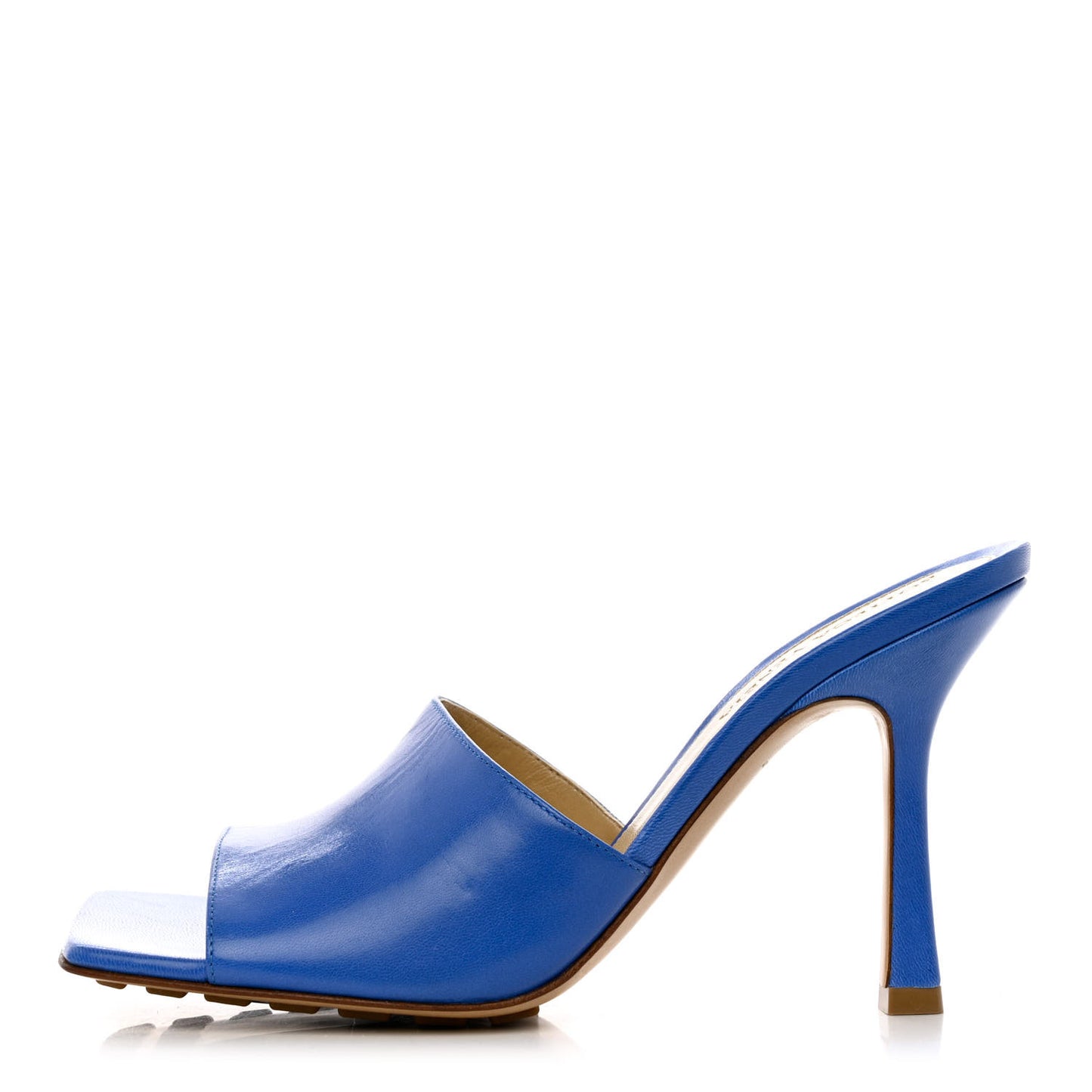 Lambskin Stretch Mule Sandals 37 Aquarium