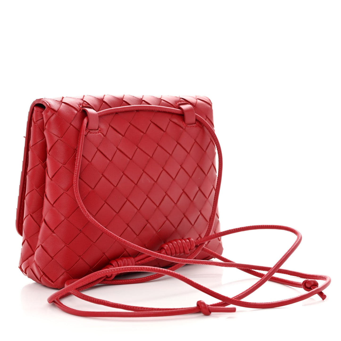 Lambskin Intrecciato Mini Crossbody Bag Apple Candy