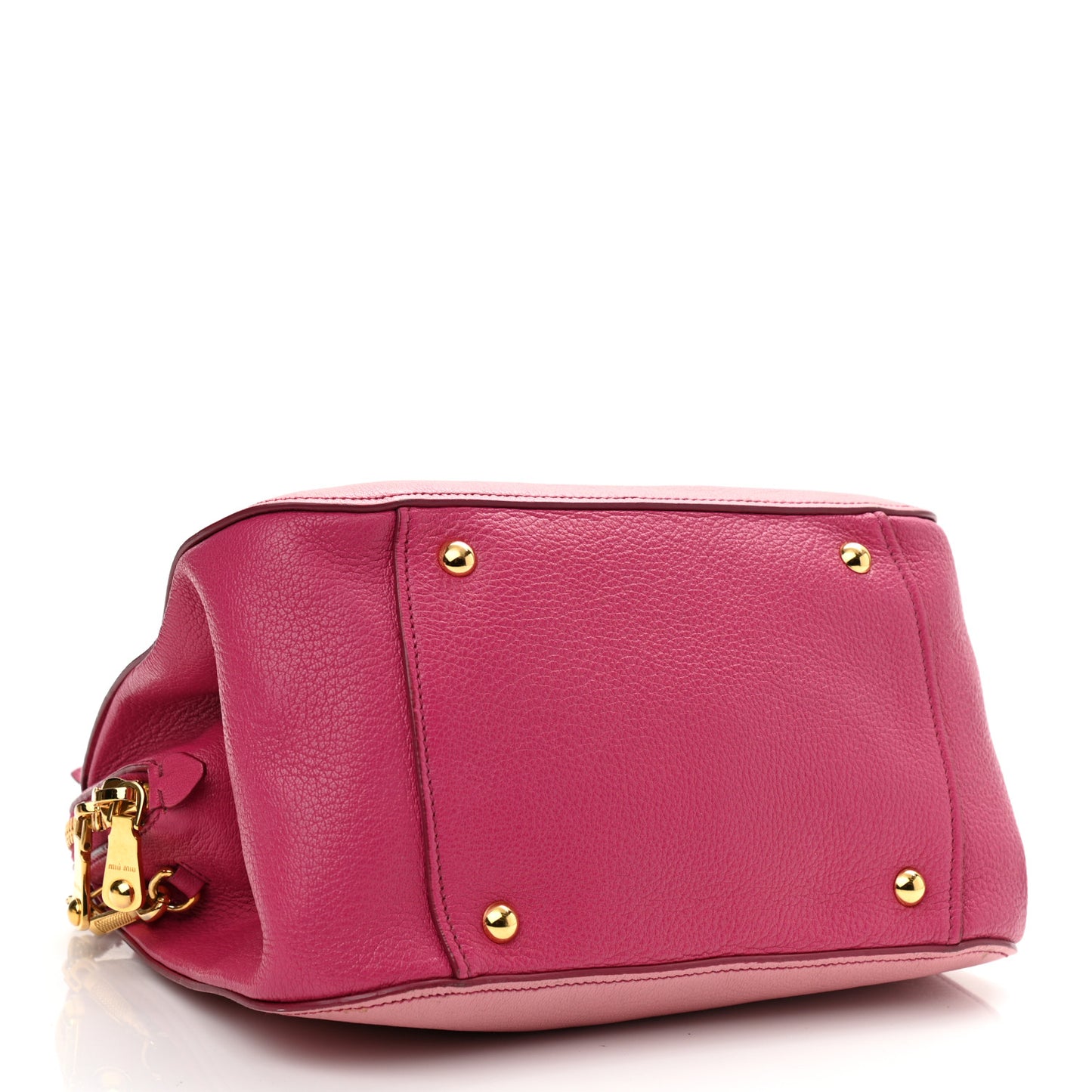 Goatskin Madras Bi-Color Bowling Bag Rosa Peonia