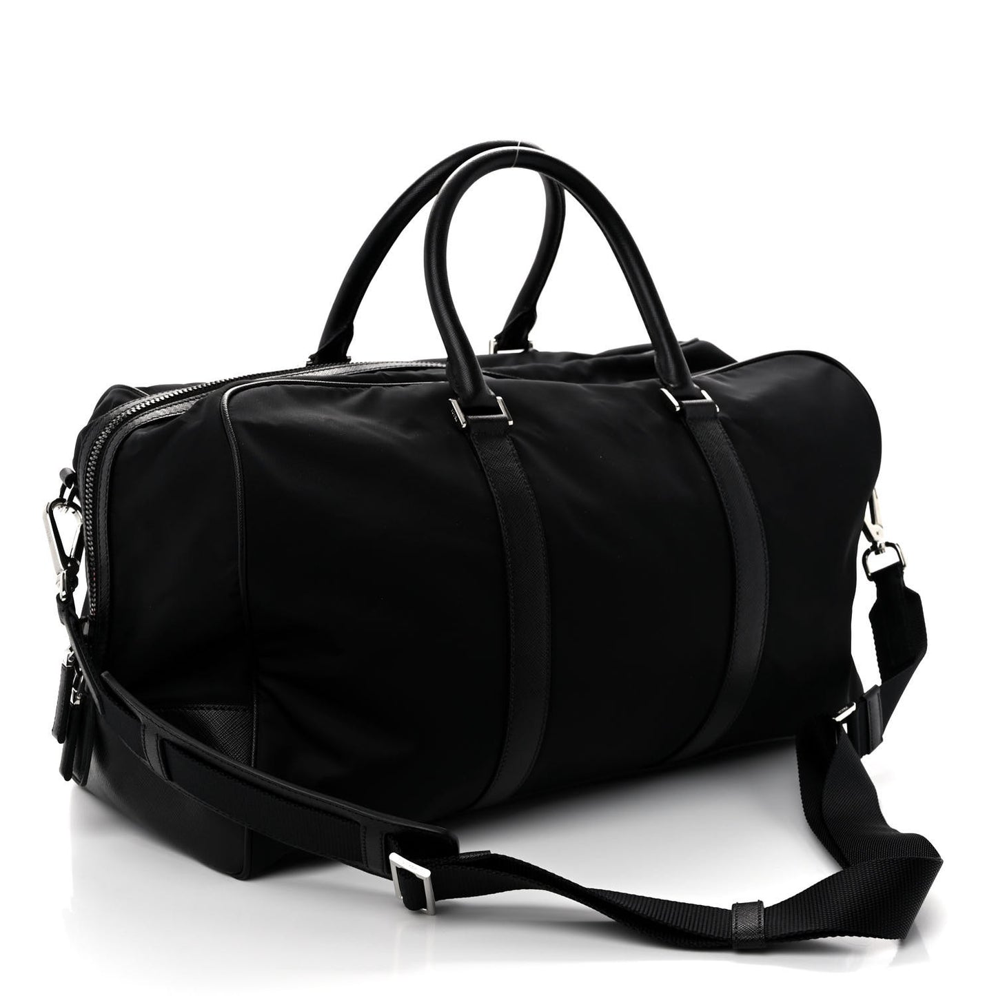Re-Nylon Saffiano Duffle Bag Black
