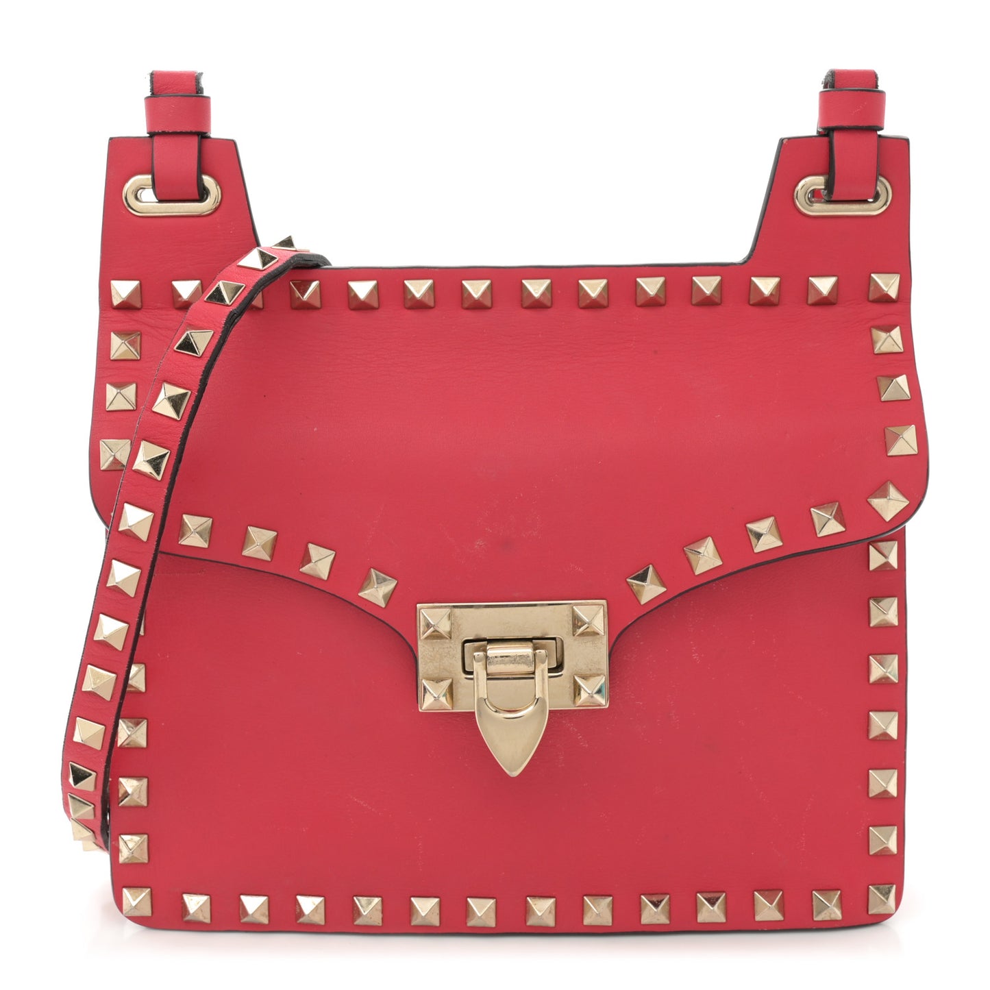 Vitello Rockstud Crossbody Bag Pink