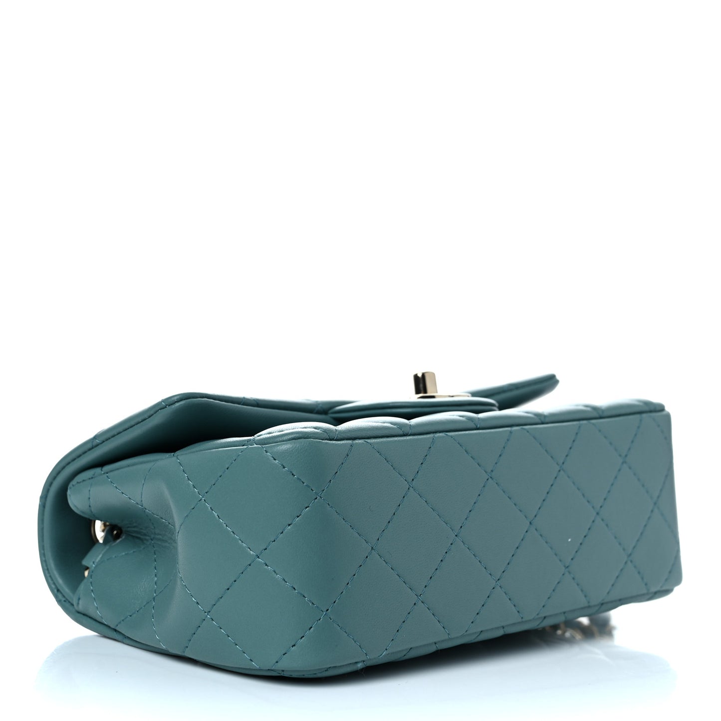 Lambskin Quilted Mini Rectangular Flap Green