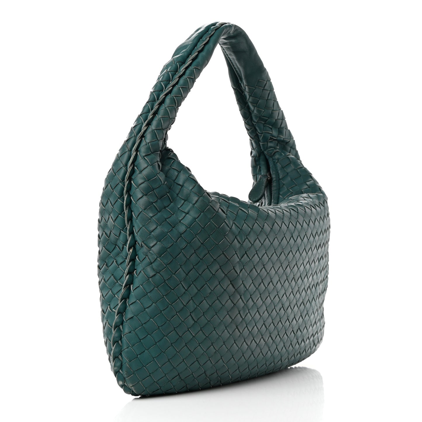 Nappa Intrecciato Large Veneta Hobo Teal