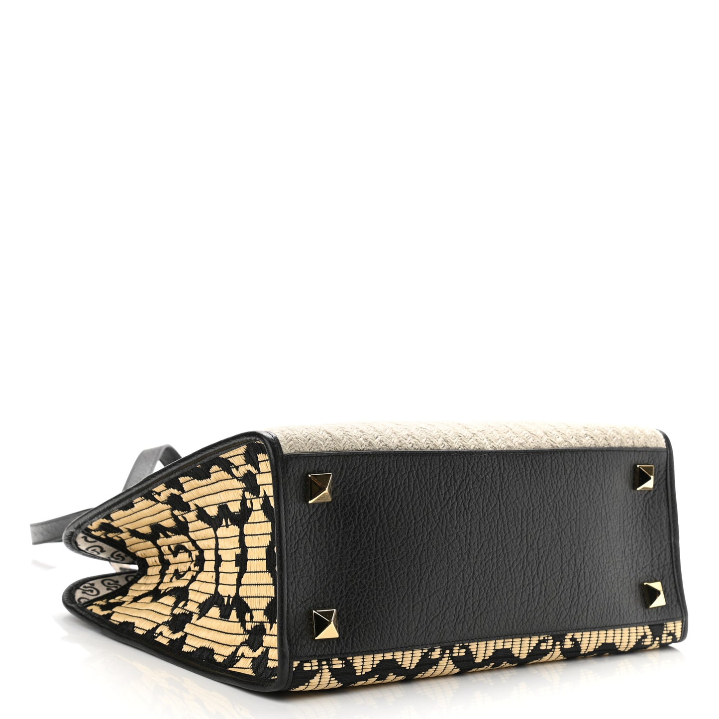 Raffia Project Safari Iconic Tote Black Natural
