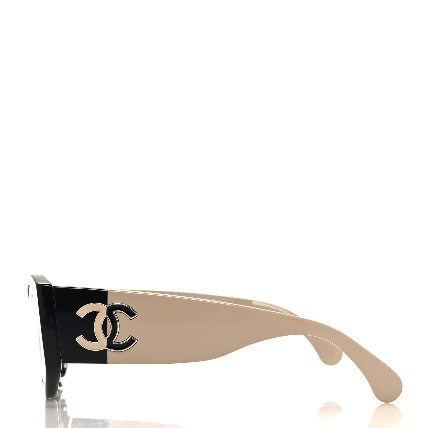 Acetate Oval Sunglasses 5524 Black Beige