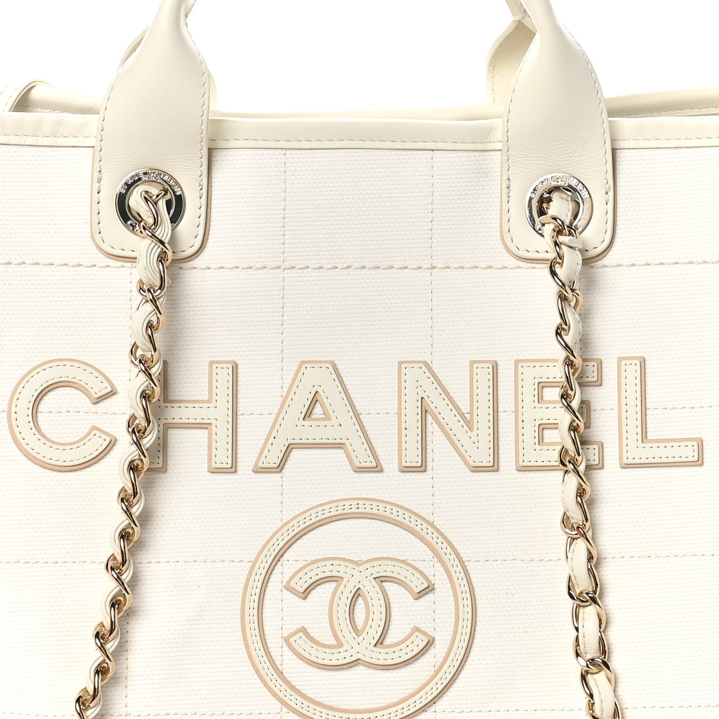 Cotton Medium Deauville Tote White