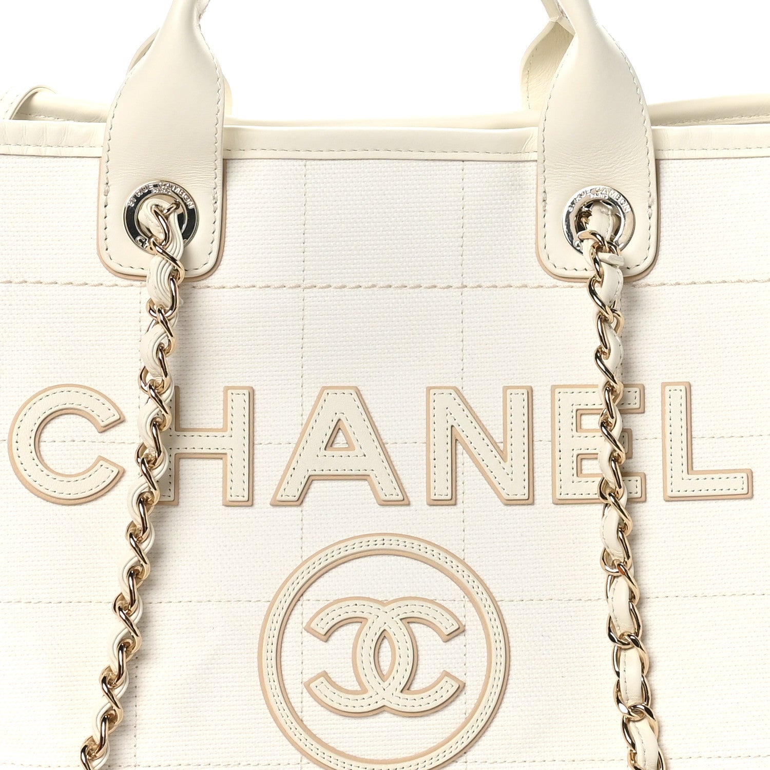 Chanel Cotton Medium Deauville Tote White 9 of 11