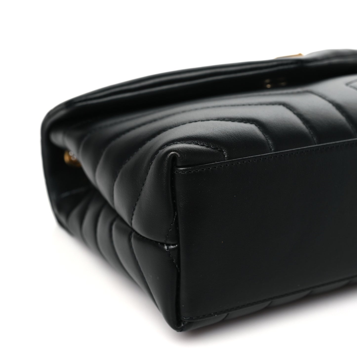 Calfskin Y Quilted Monogram Small Loulou Chain Satchel Black