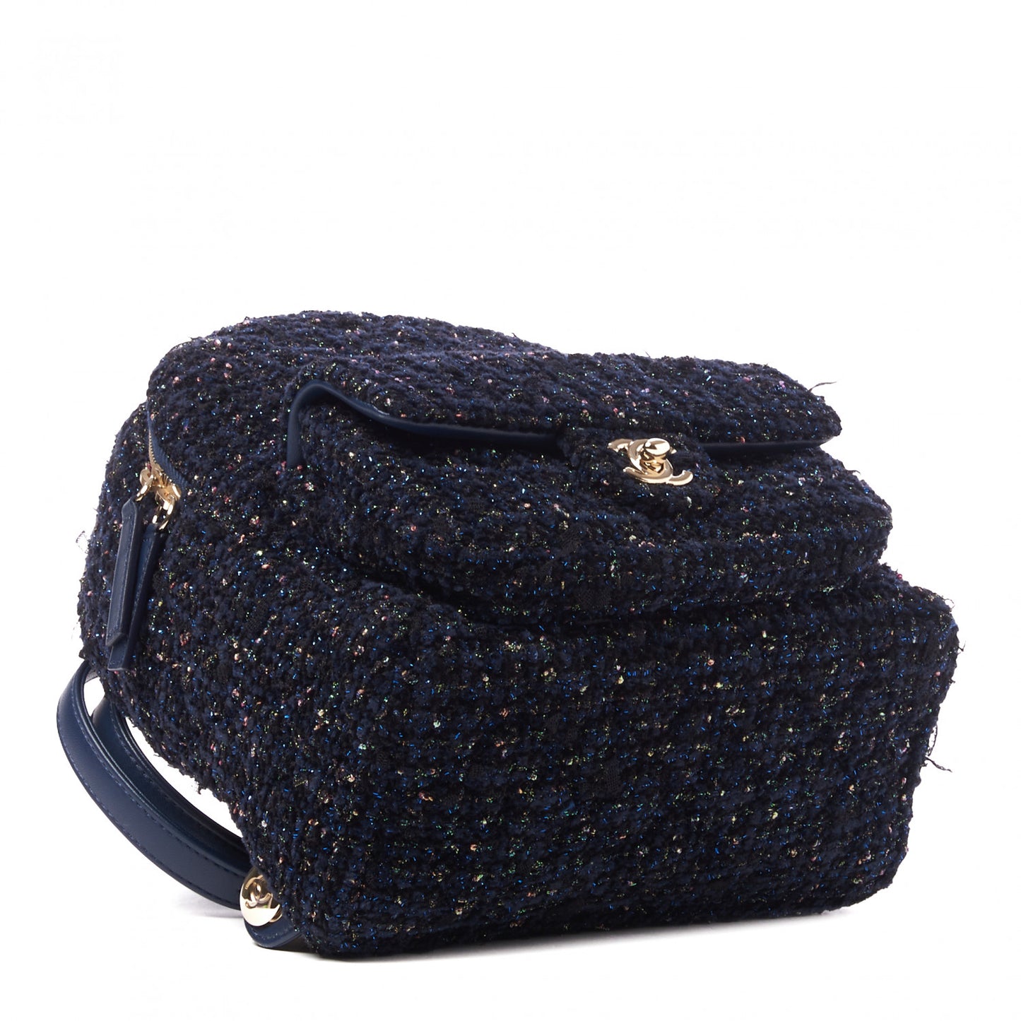 Tweed Front Pocket Backpack Navy