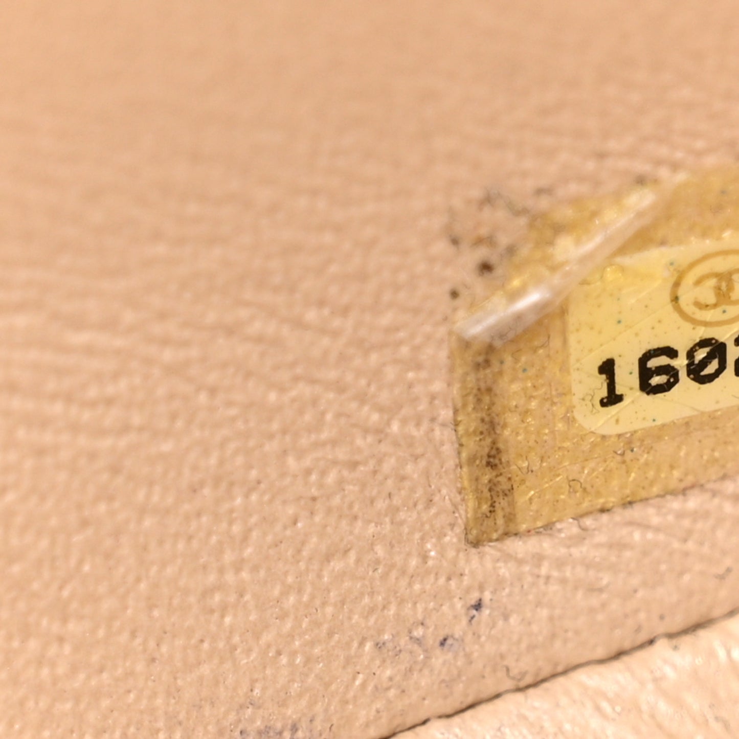 Iridescent Calfskin Quilted Mini Rectangular Flap Beige