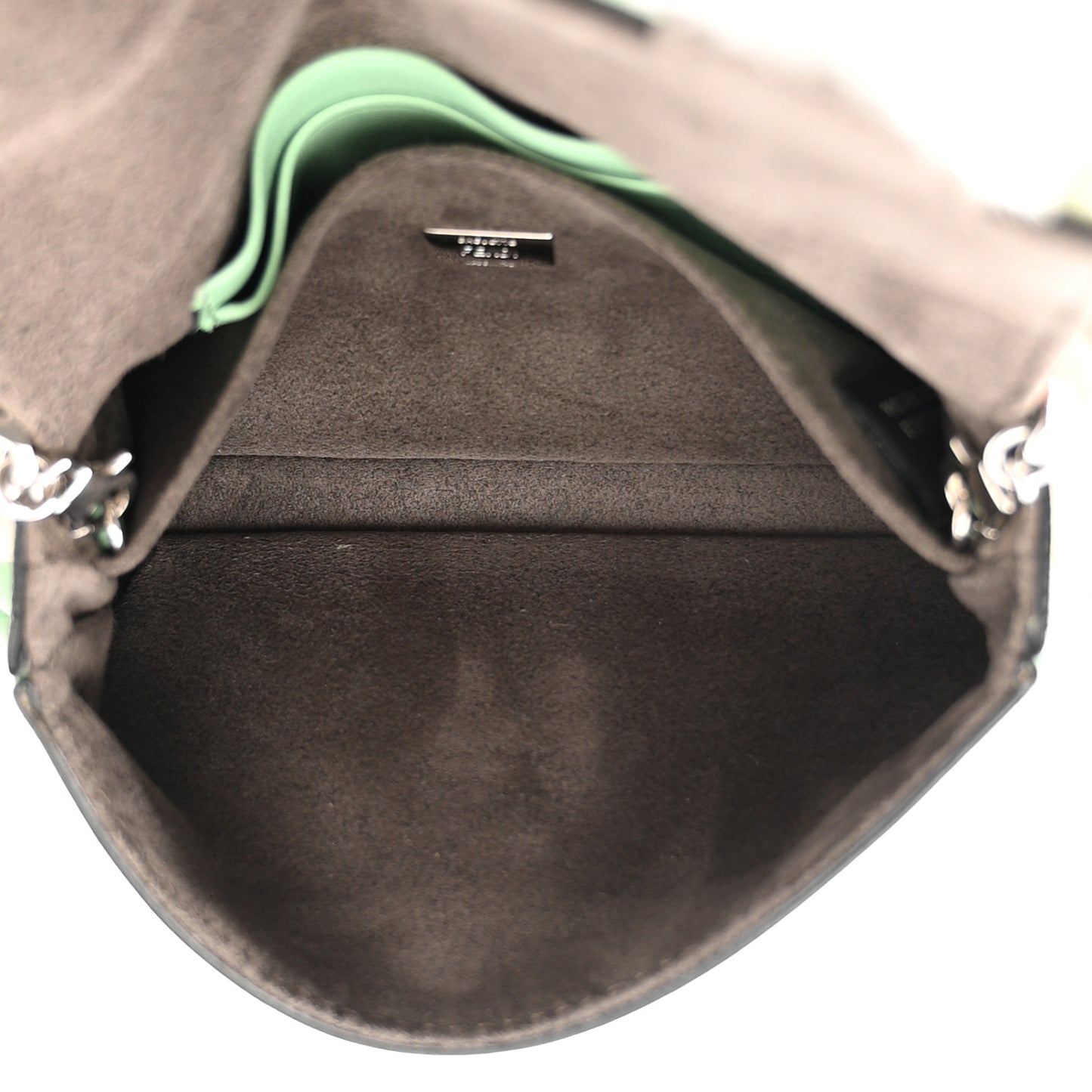 Nappa Rabbit Fox Fur Micro Buggie Baguette Verde Acqua