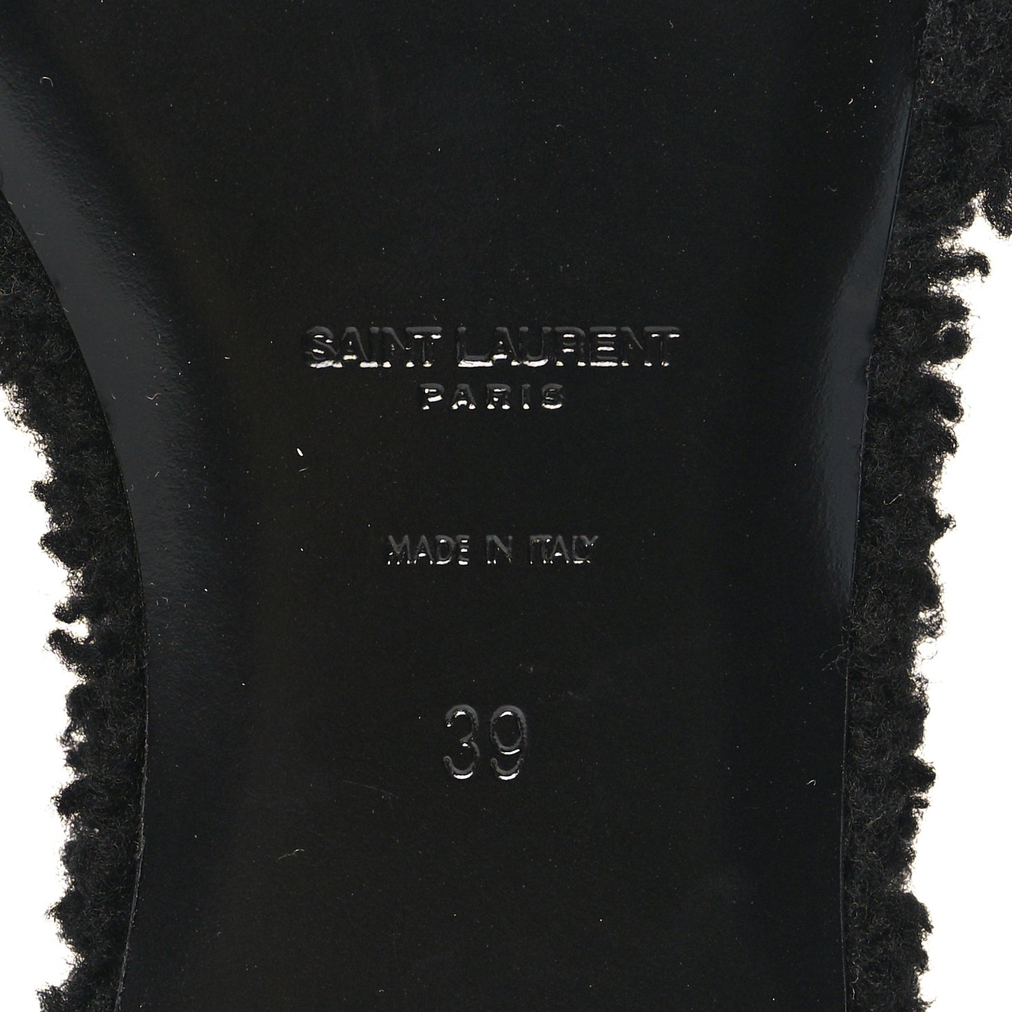 Shearling Tribute Flat Mules 39 black