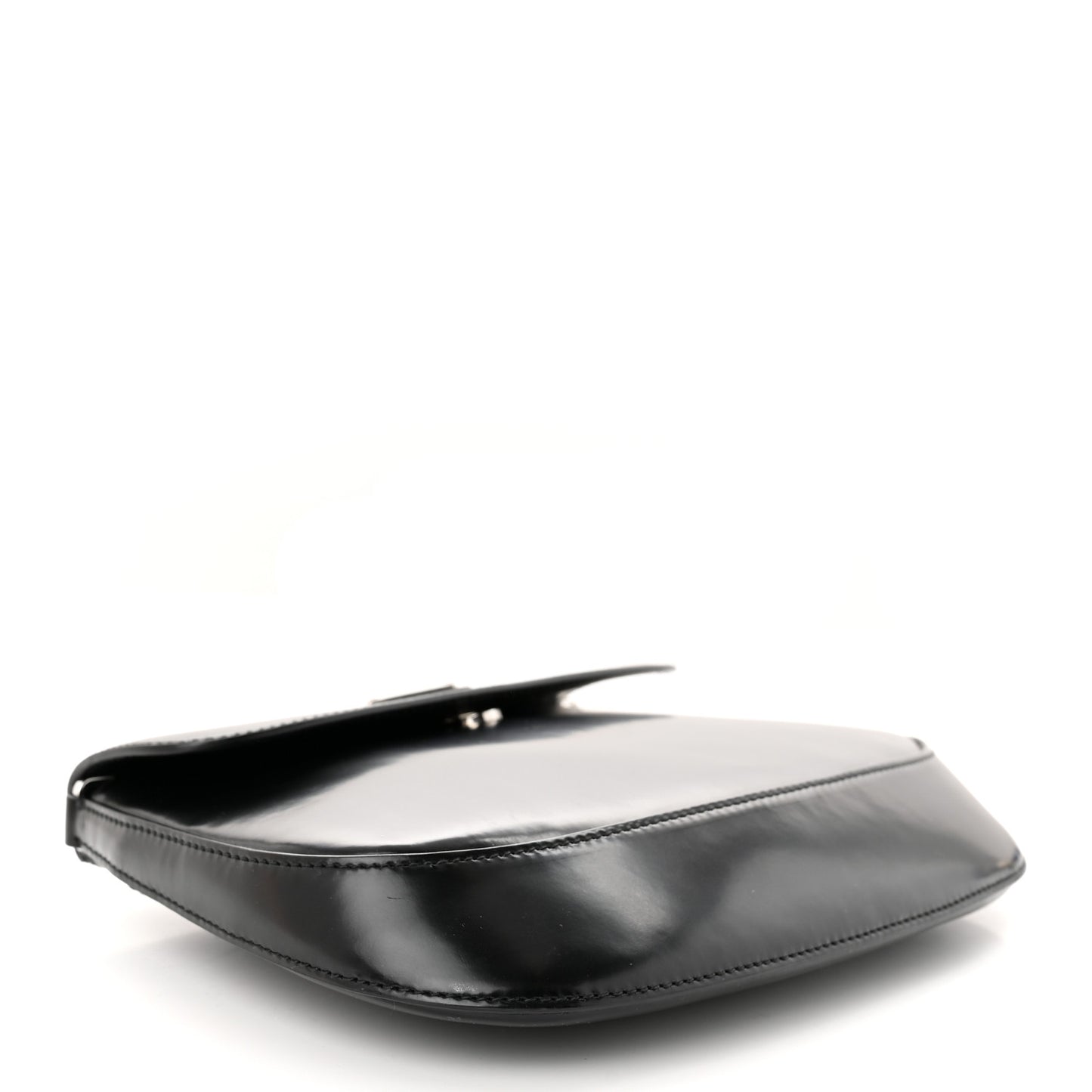 Spazzolato Cleo Flap Shoulder Bag Black