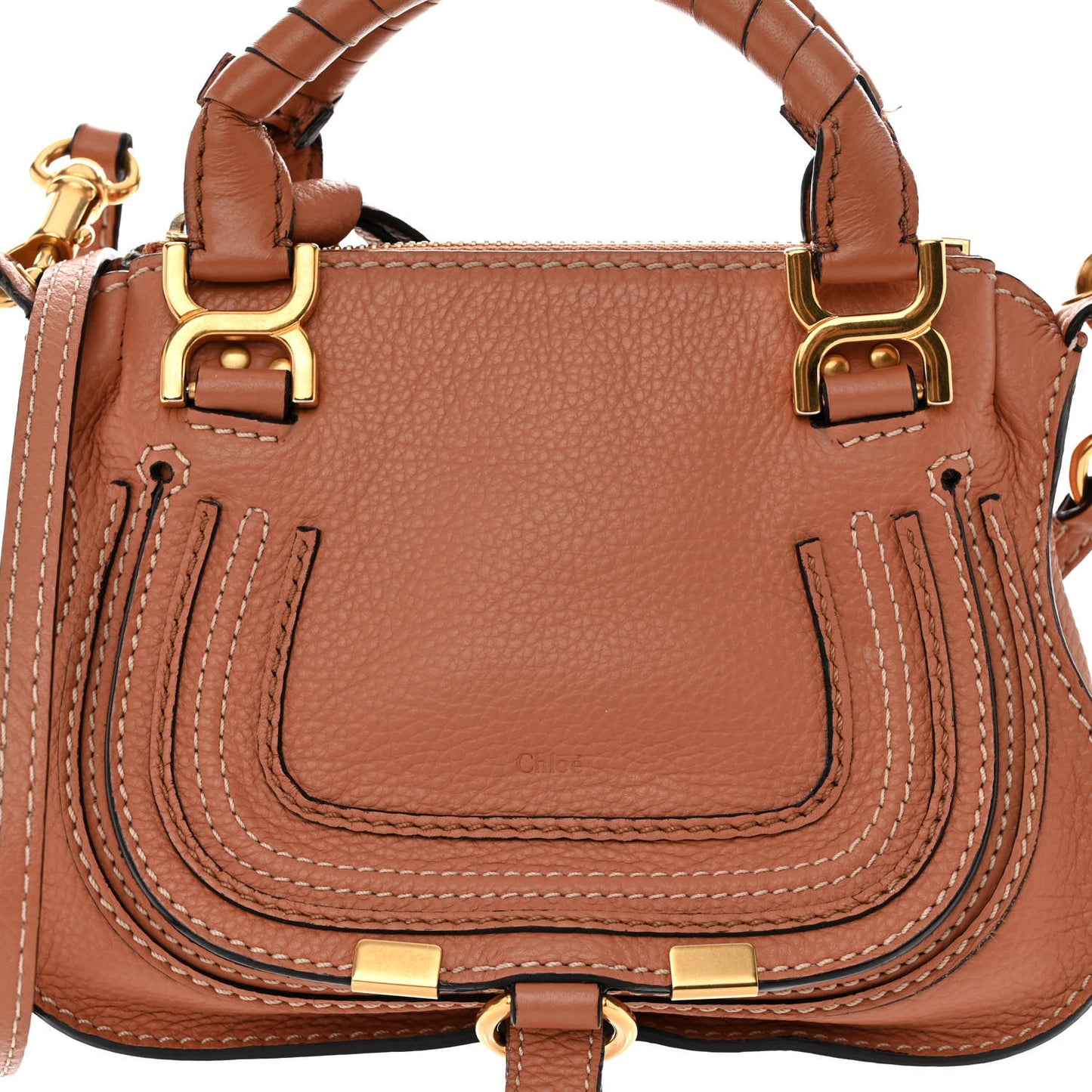Calfskin Mini Marcie Satchel Tan