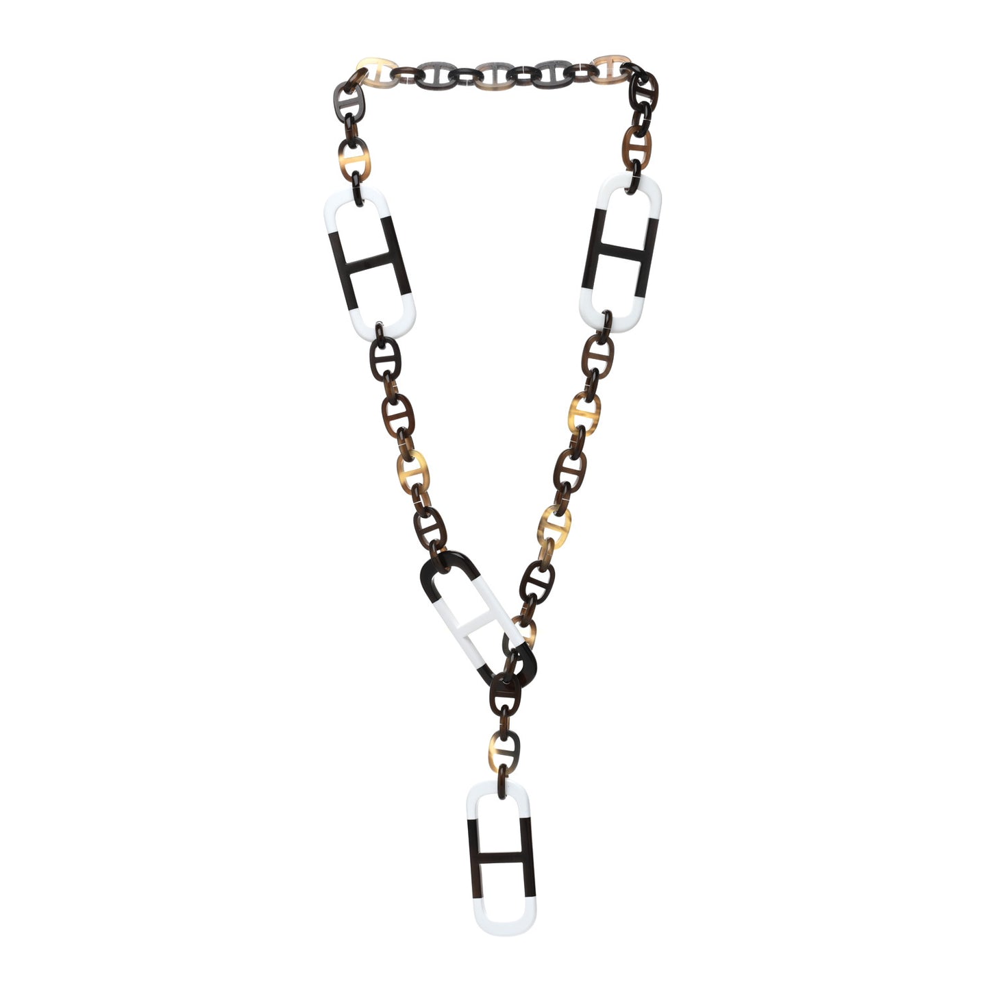 Buffalo Horn Lacquer Amarres Necklace White