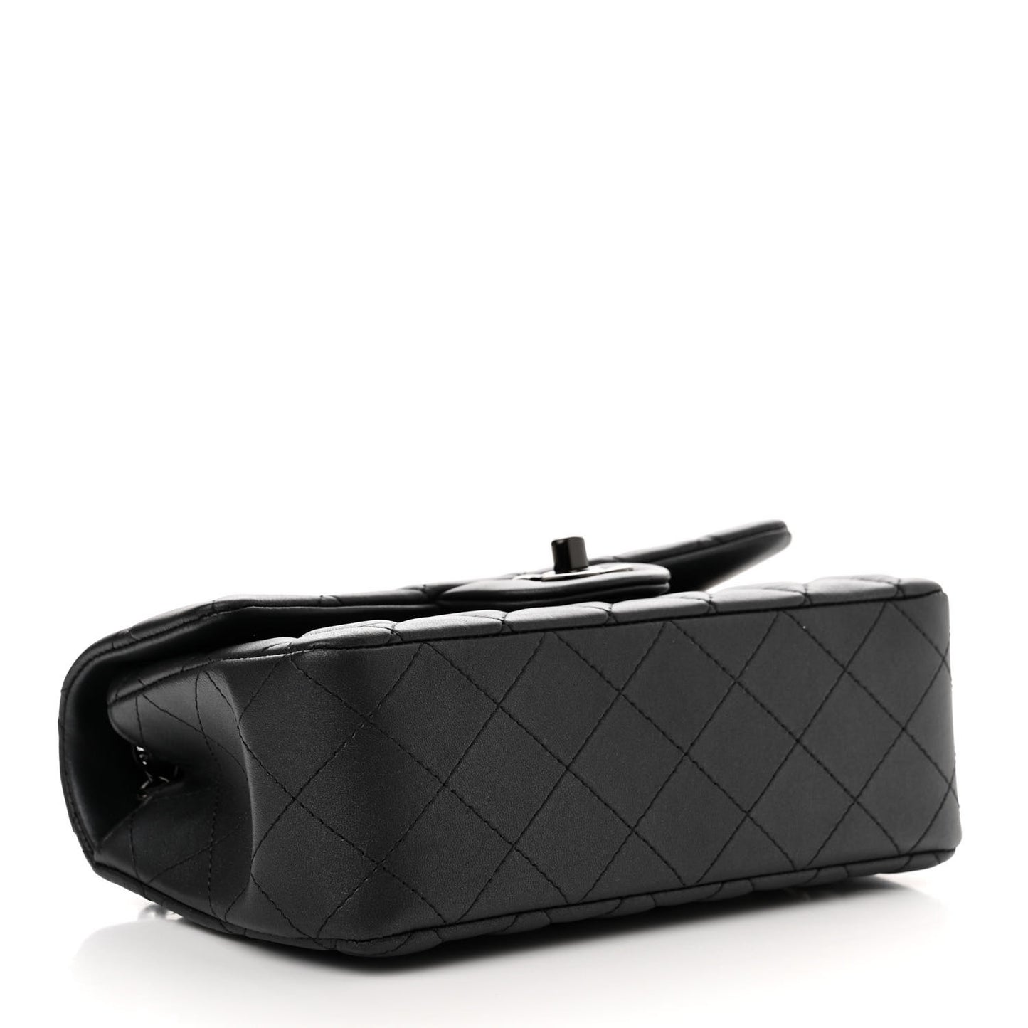 Lambskin Quilted Mini Rectangular Flap So Black